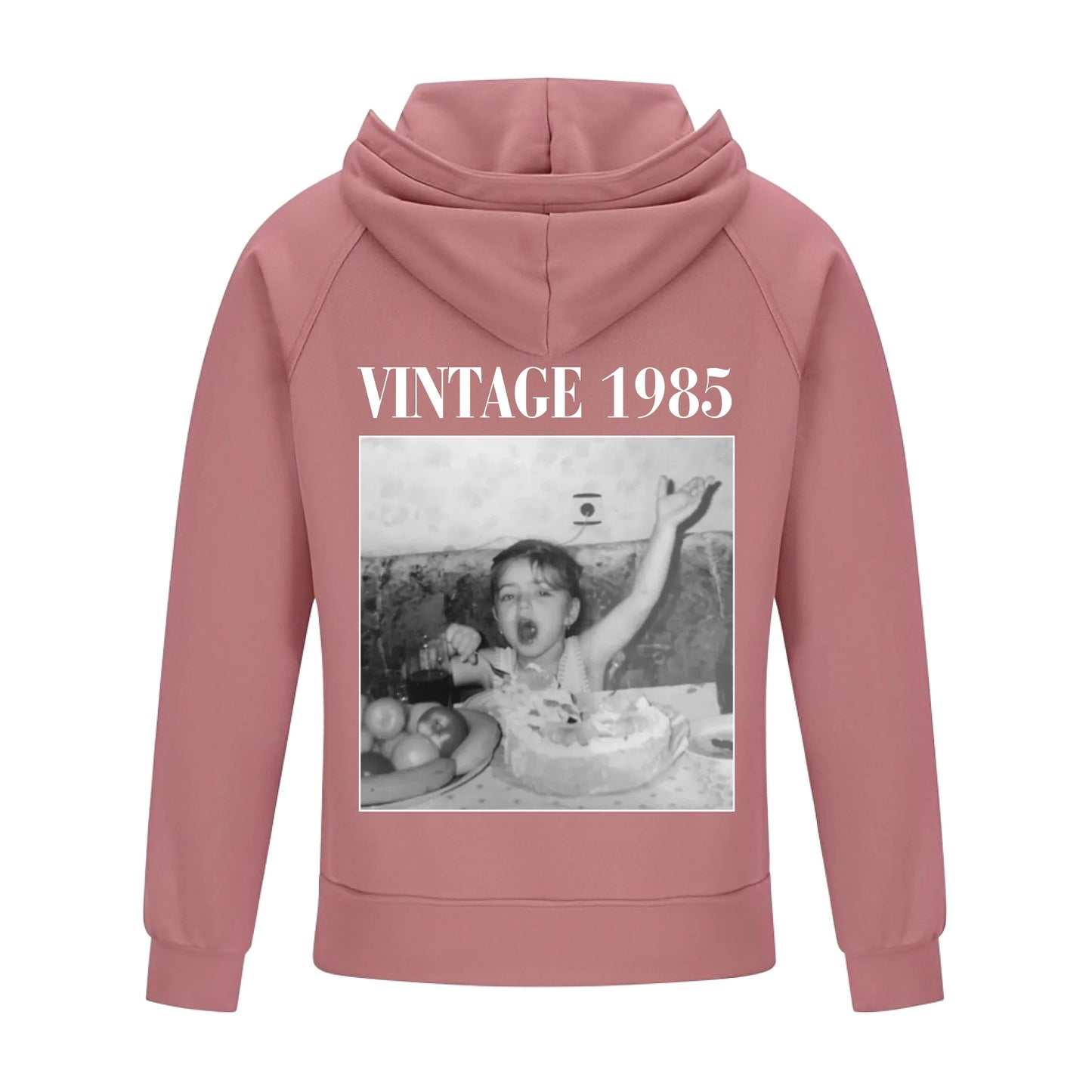 2D Vintage Quarter Zip Hoodie -Pink