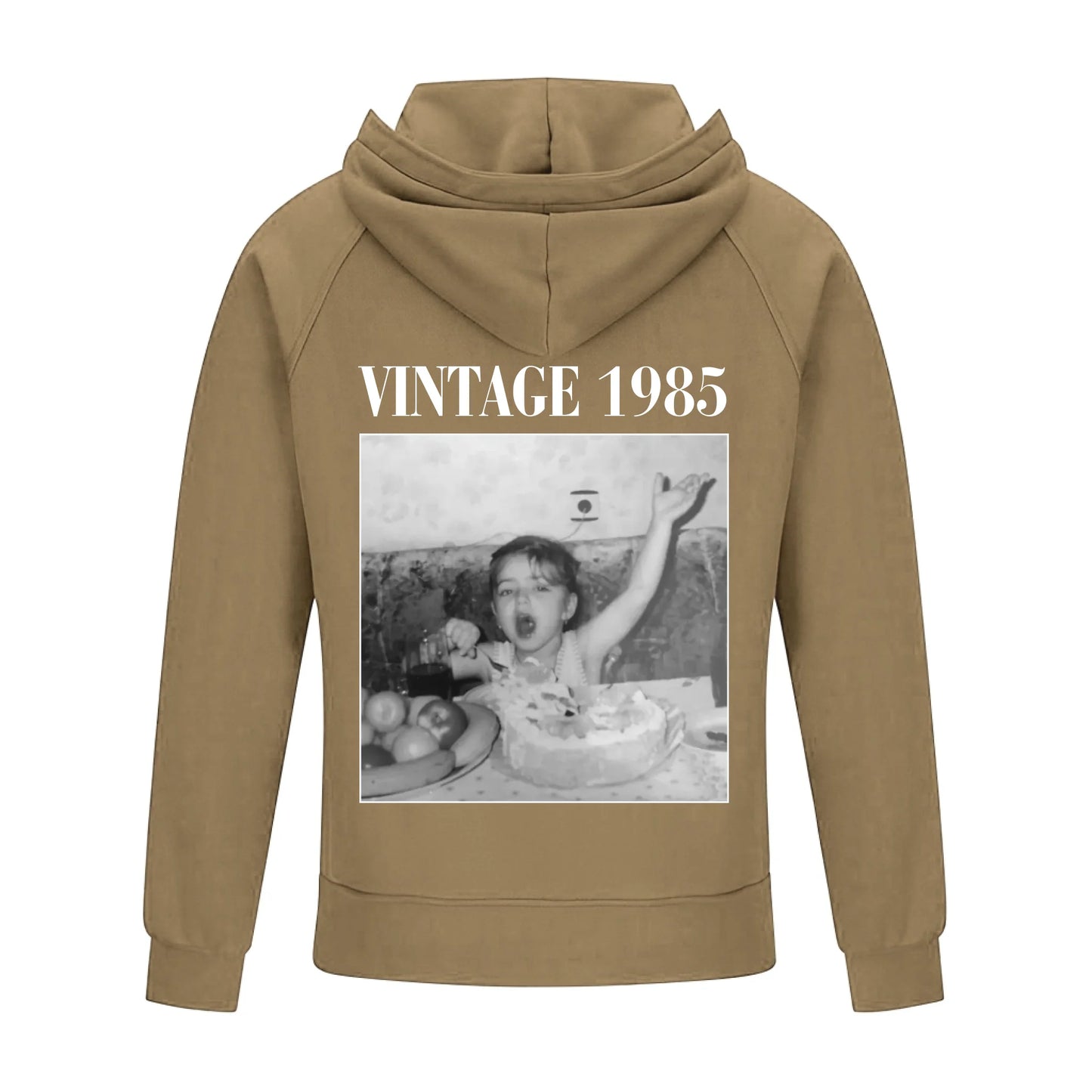 2D Vintage Quarter Zip Hoodie -Brown