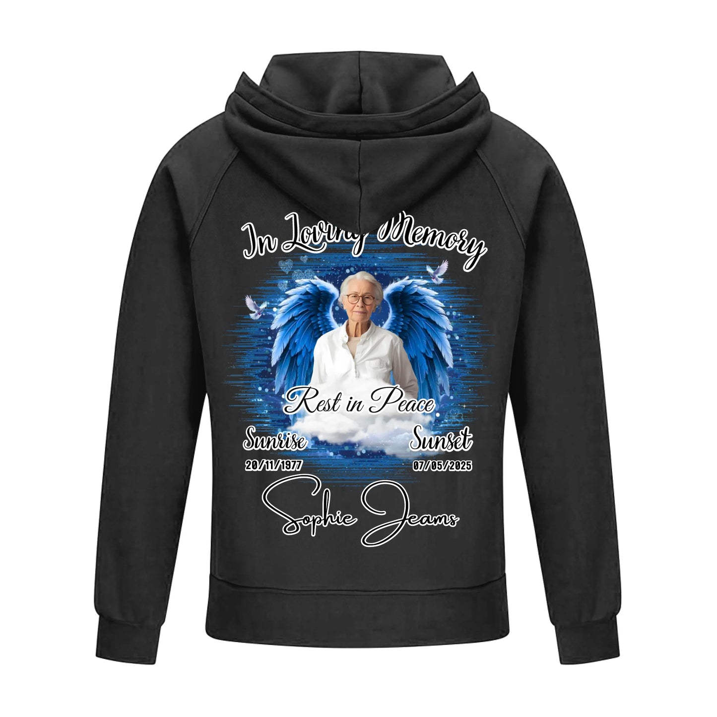 2D Vintage Quarter Zip Hoodie-black