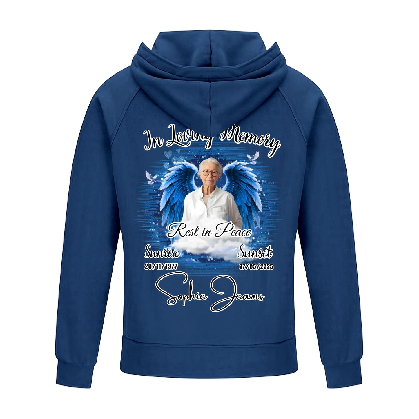 2D Vintage Quarter Zip Hoodie Navy