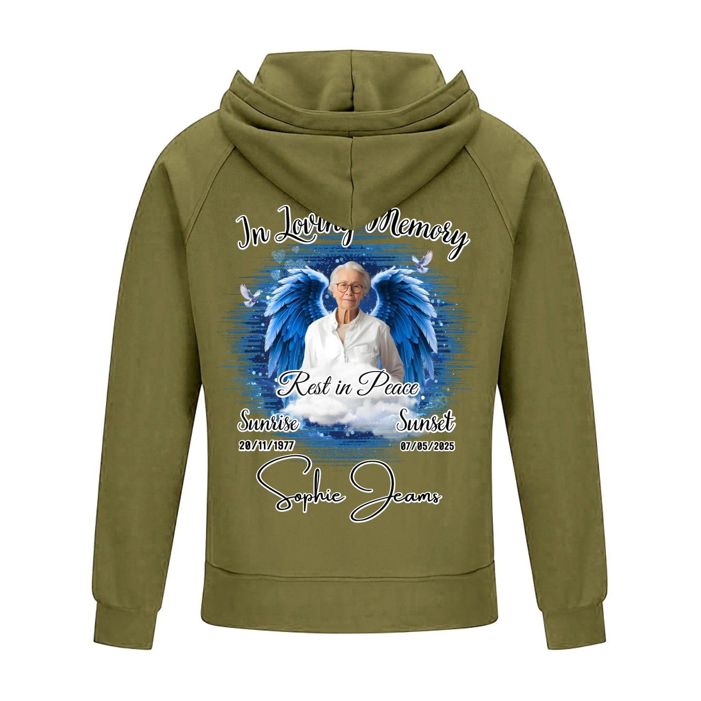 2D Vintage Quarter Zip Hoodie -green