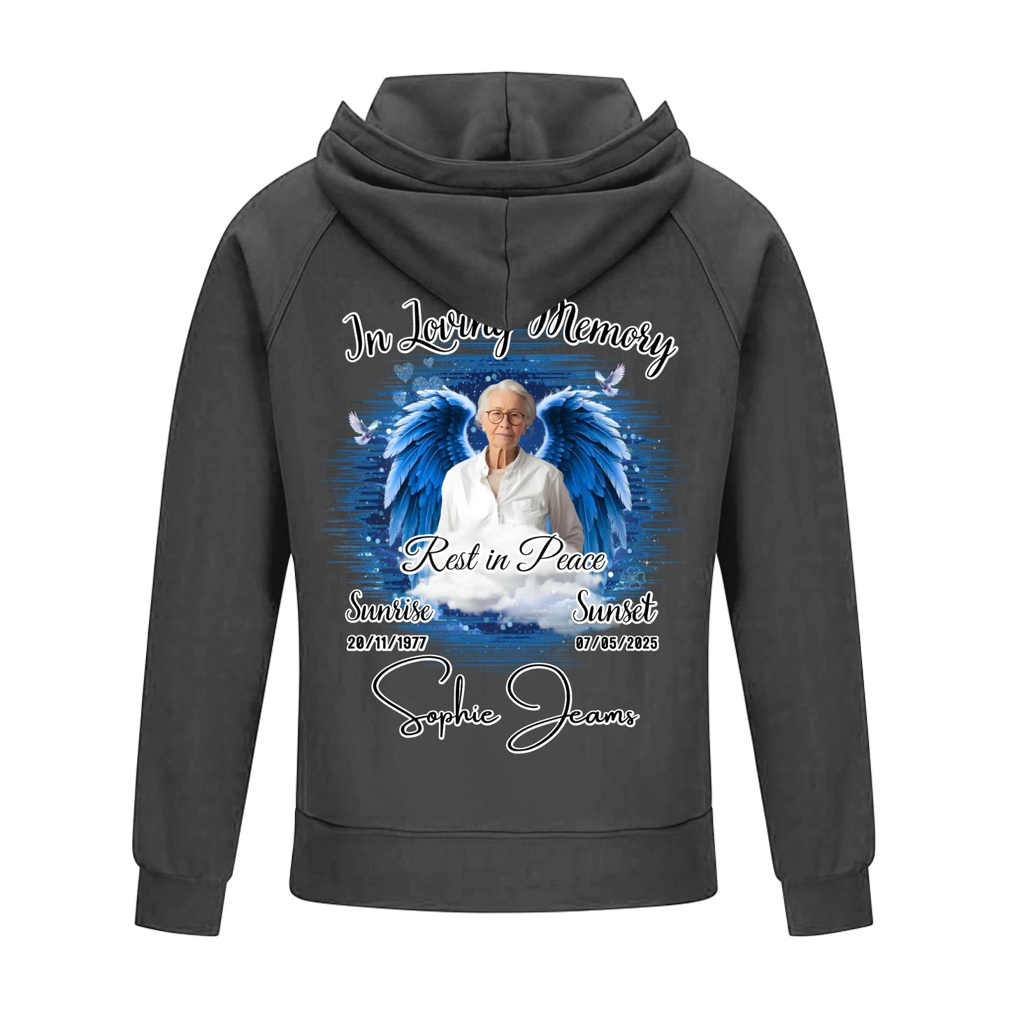 2D Vintage Quarter Zip Hoodie -Grey