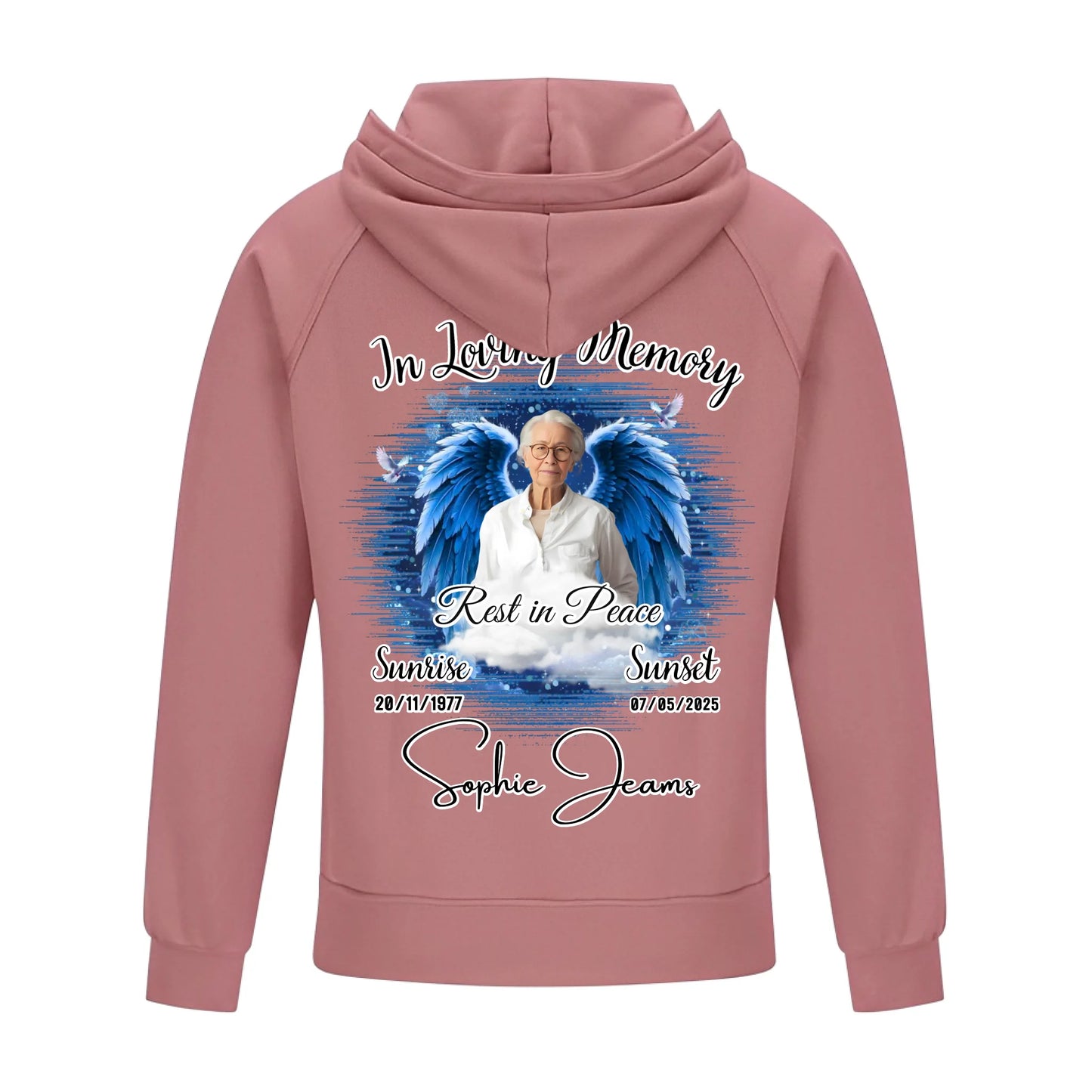 2D Vintage Quarter Zip Hoodie -Pink