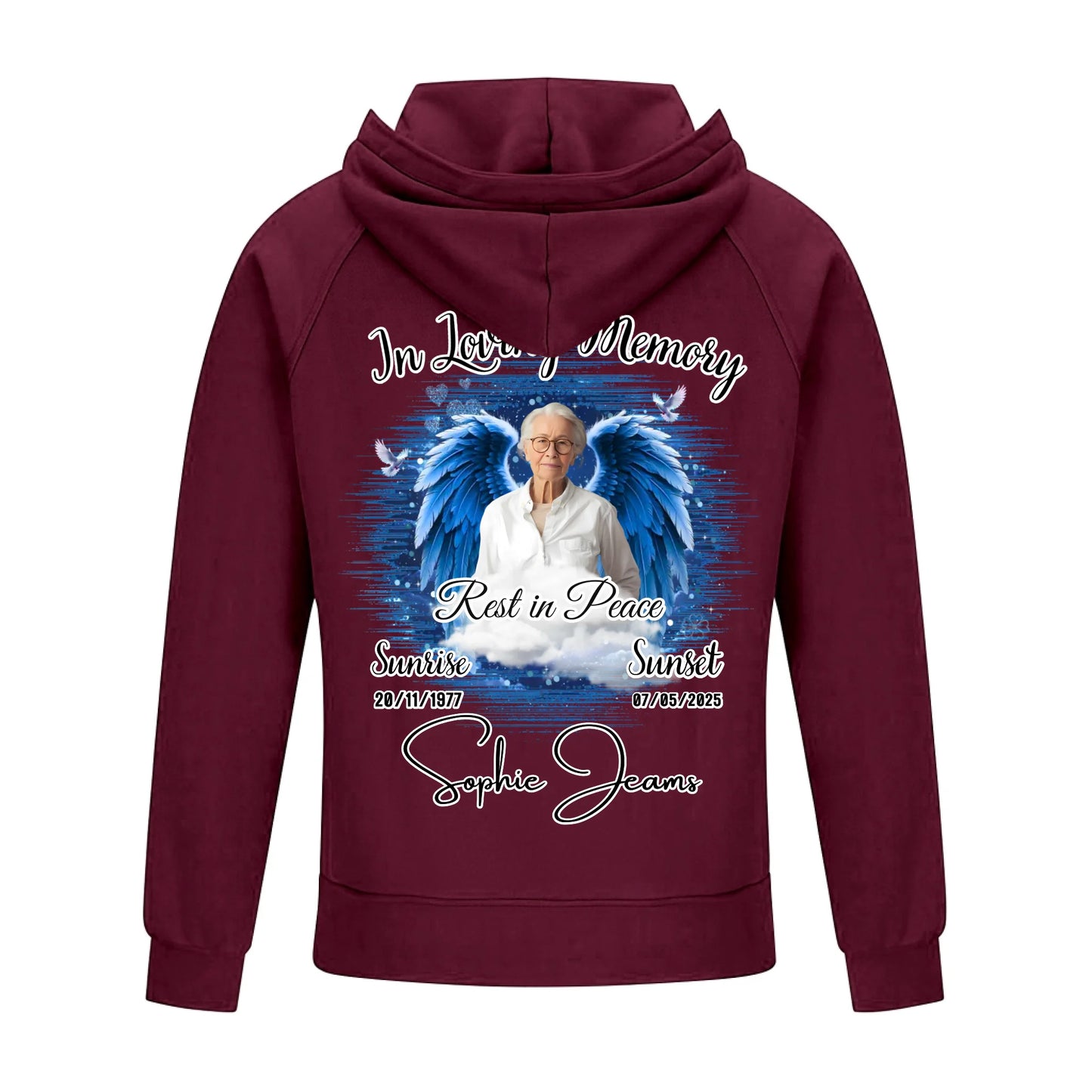 2D Vintage Quarter Zip Hoodie-wine-red