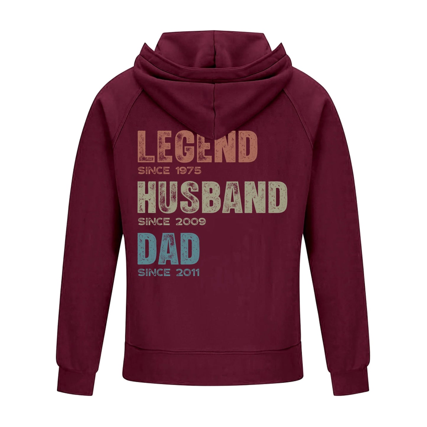 2D Vintage Quarter Zip Hoodie-wine-red