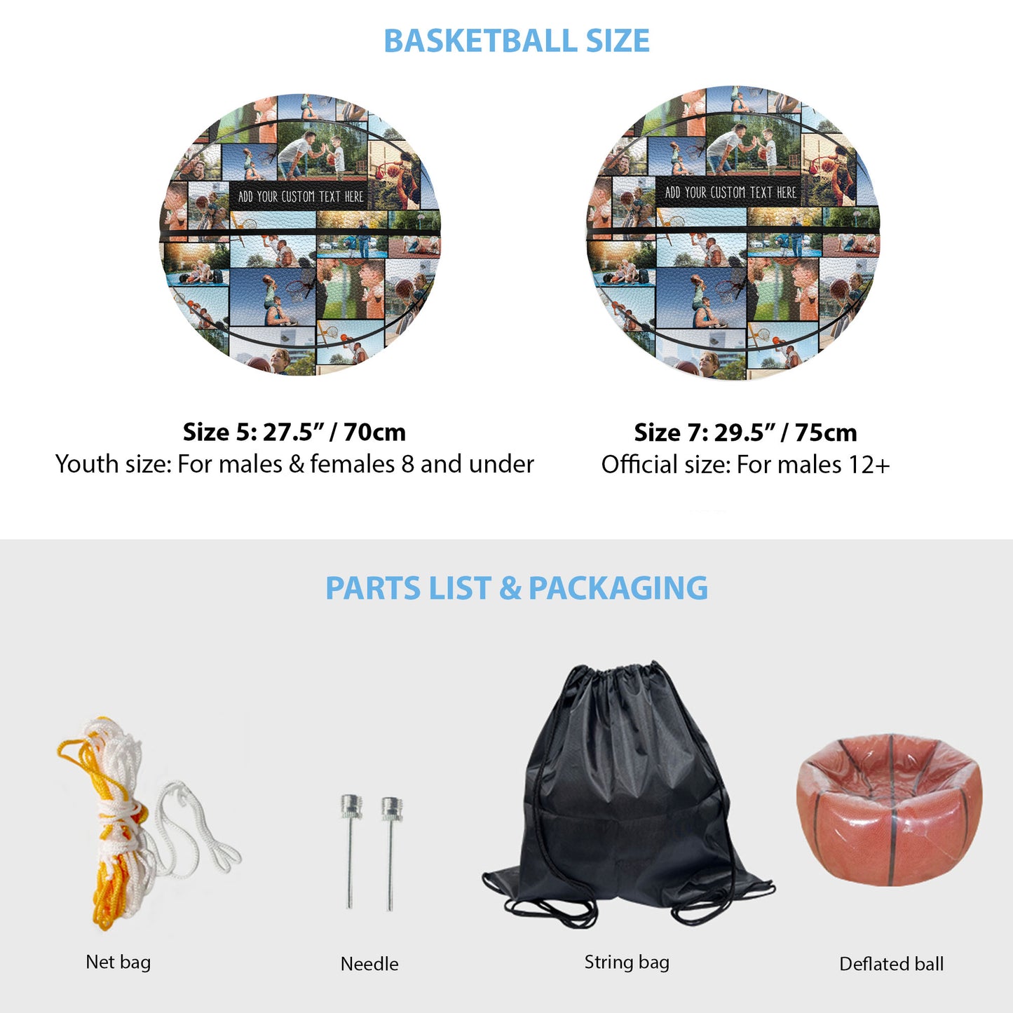 Create Your Own Basketball with Collage Photo and Text