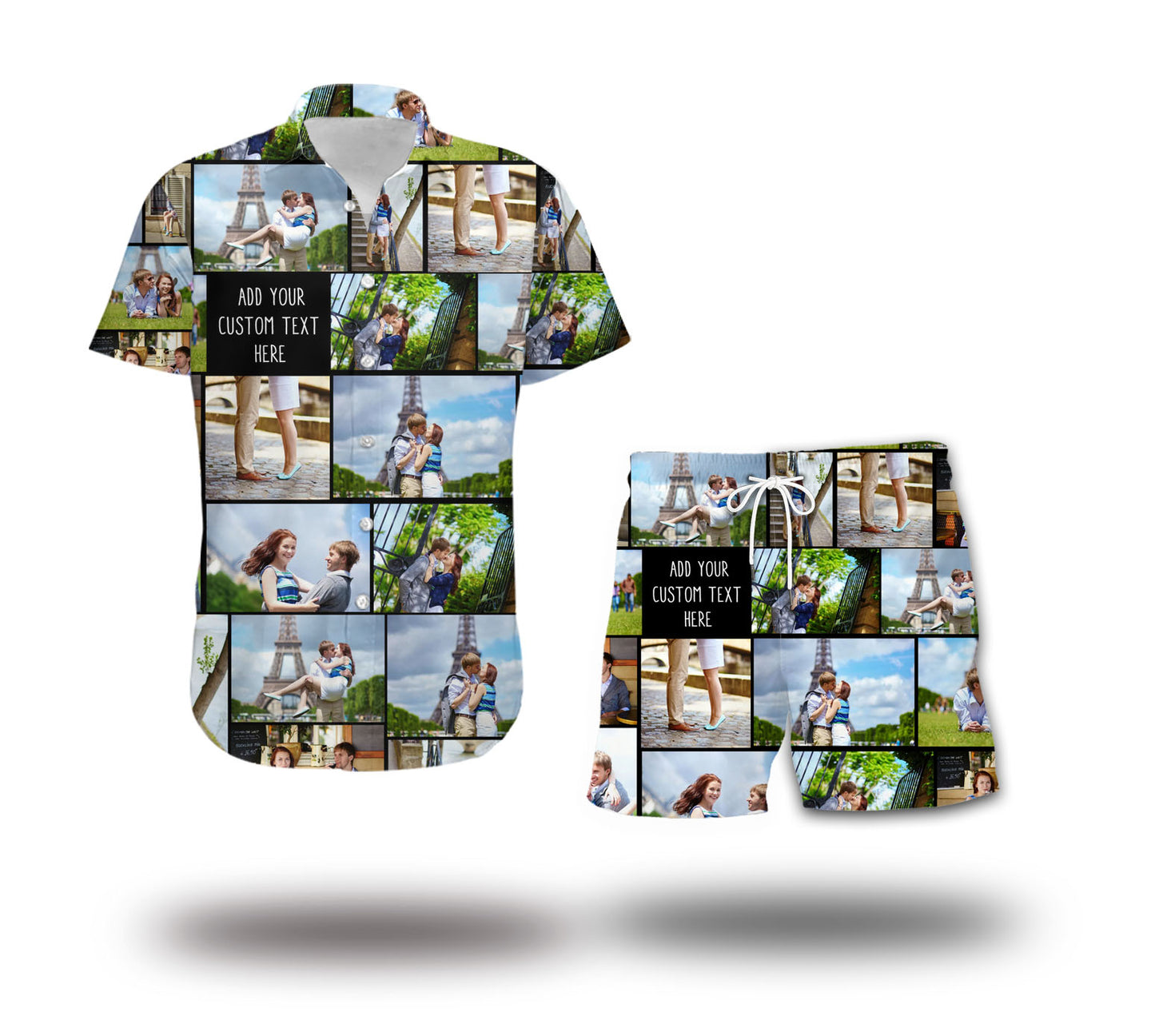 Create Your Own Combo Hawaiian Shirt And Shorts with Collage Photo & Text
