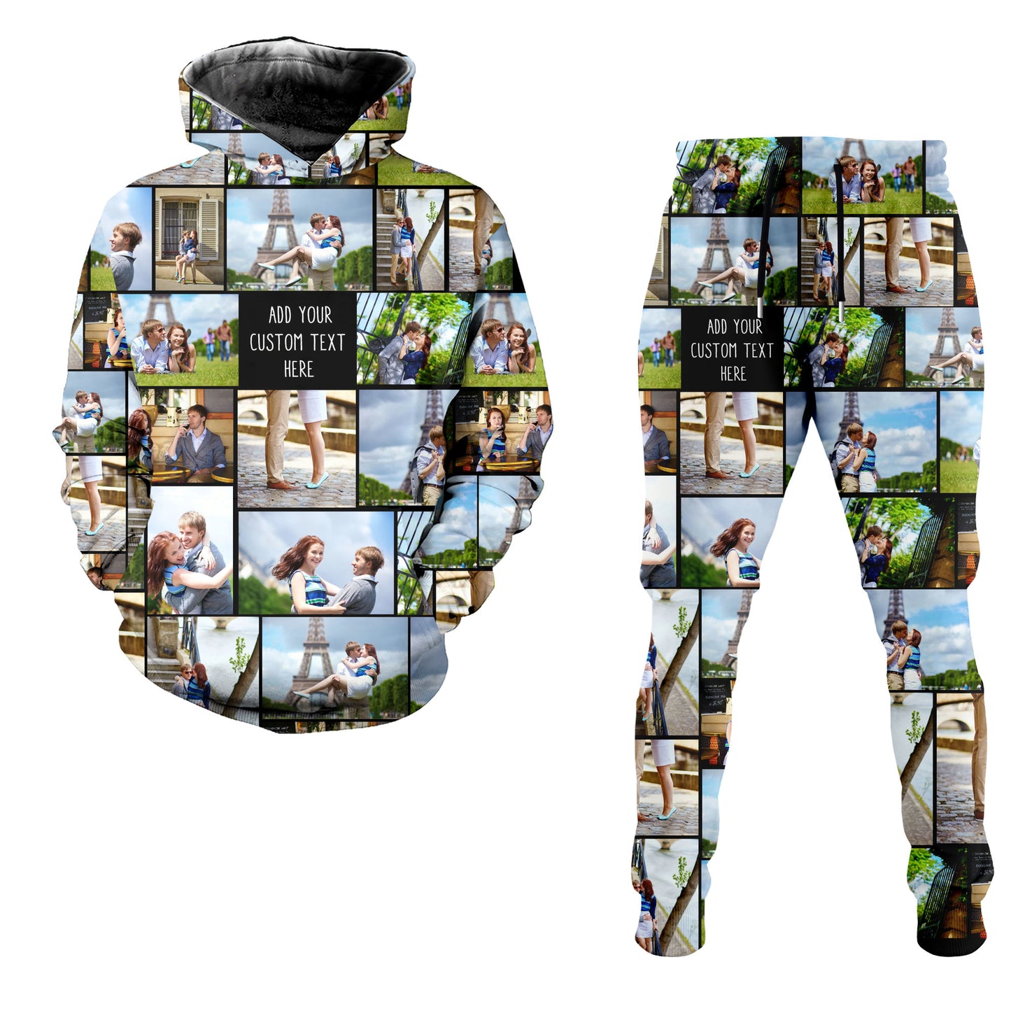 Create Your Own Combo Hoodie And Joggers with Collage Photo and Text