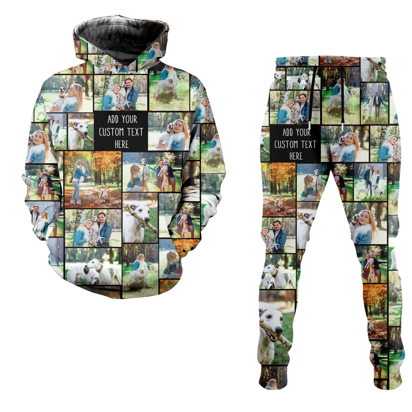 Create Your Own Combo Hoodie And Joggers with Collage Photo and Text