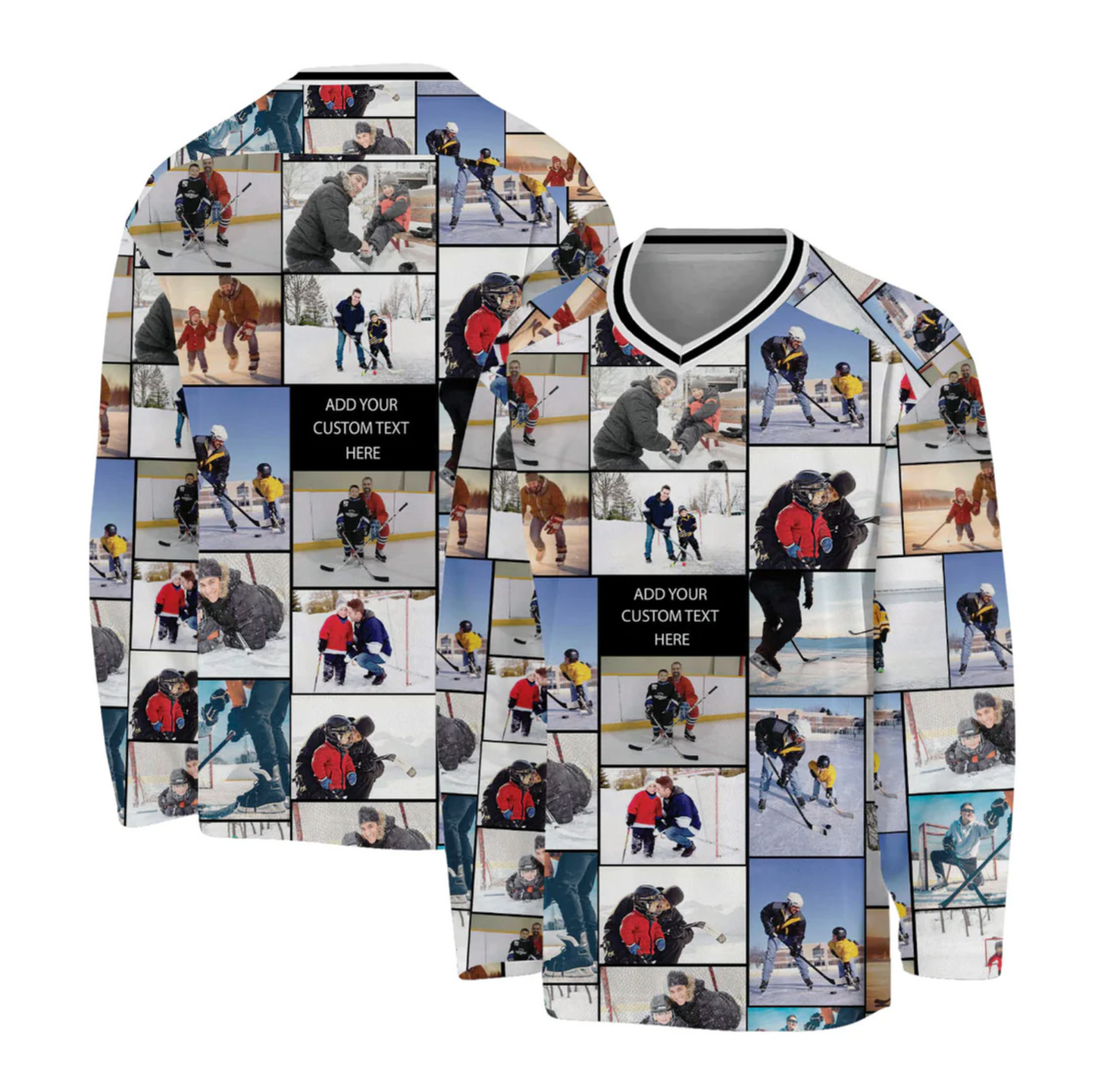 Create Your Own Hockey Jersey with Collage Photo & Text