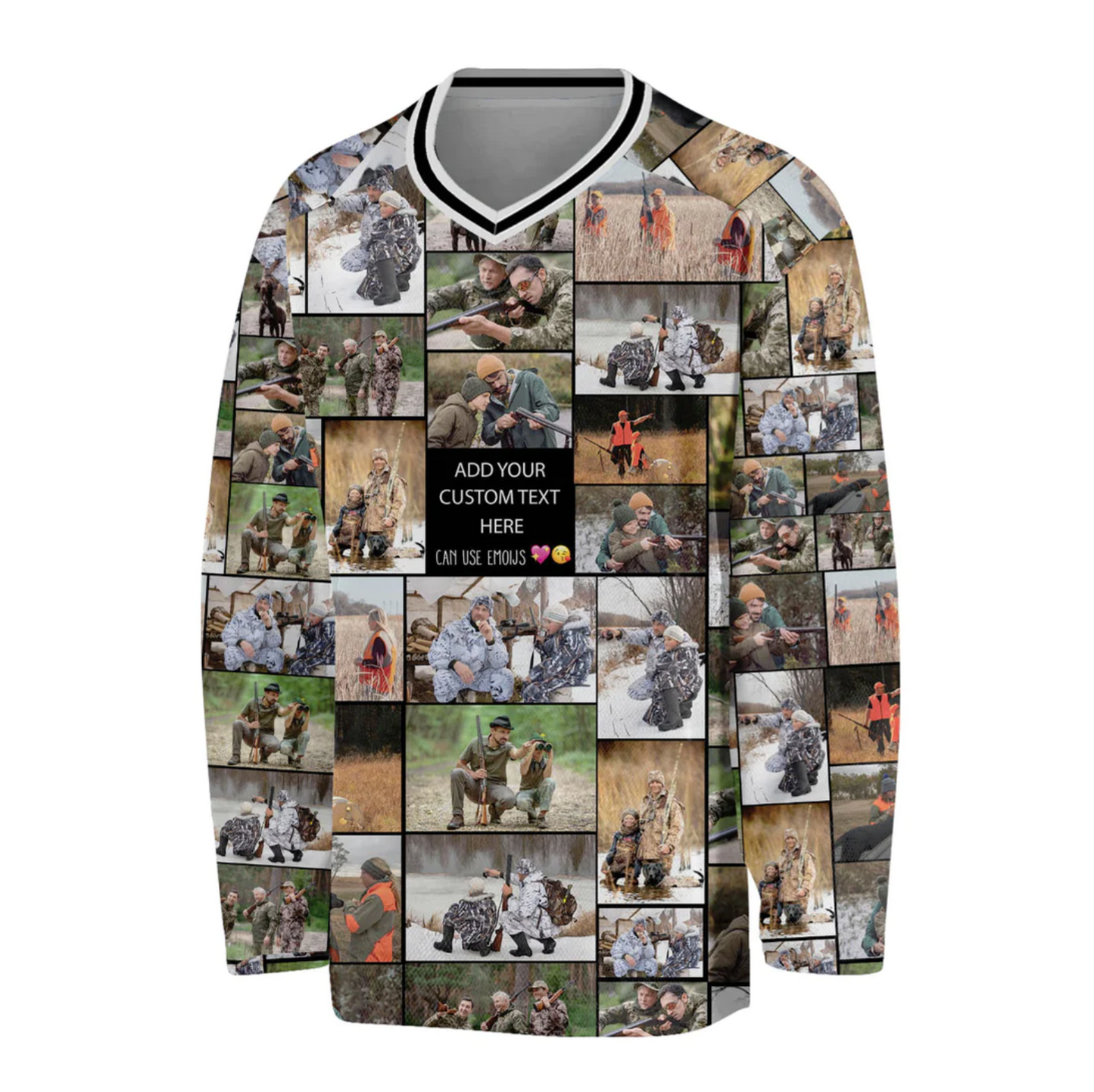Create Your Own Hockey Jersey with Collage Photo & Text