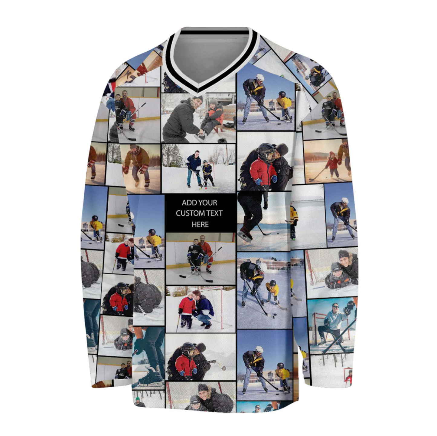 Create Your Own Hockey Jersey with Collage Photo & Text