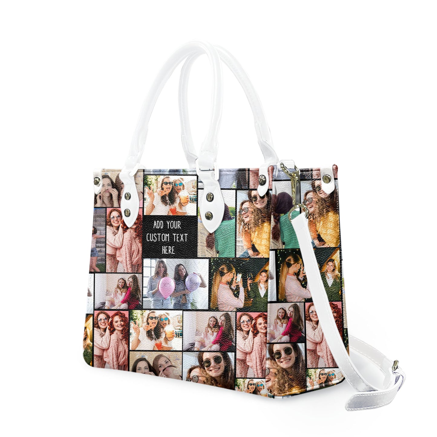 Create Your Own Leather Handbag with Collage Photo and Text