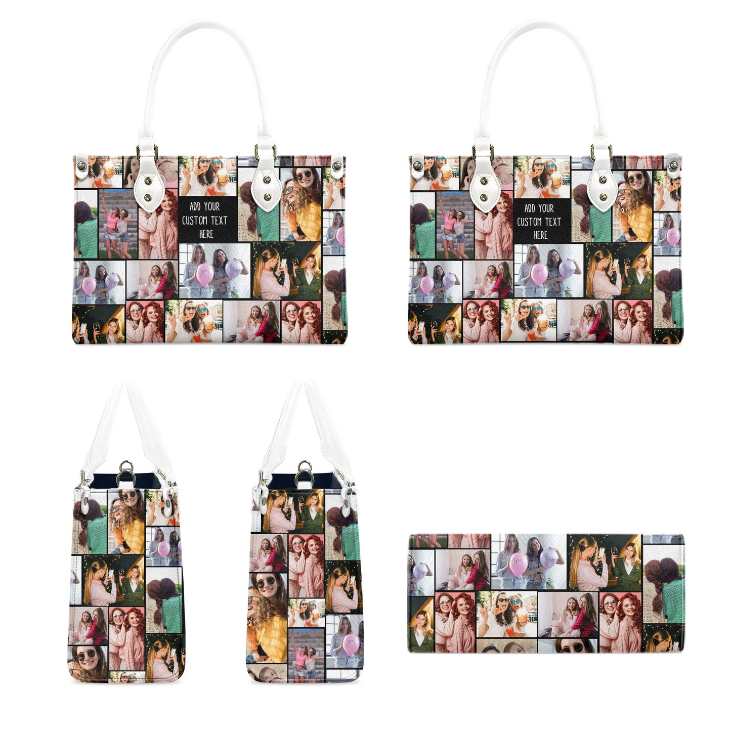 Create Your Own Leather Handbag with Collage Photo and Text