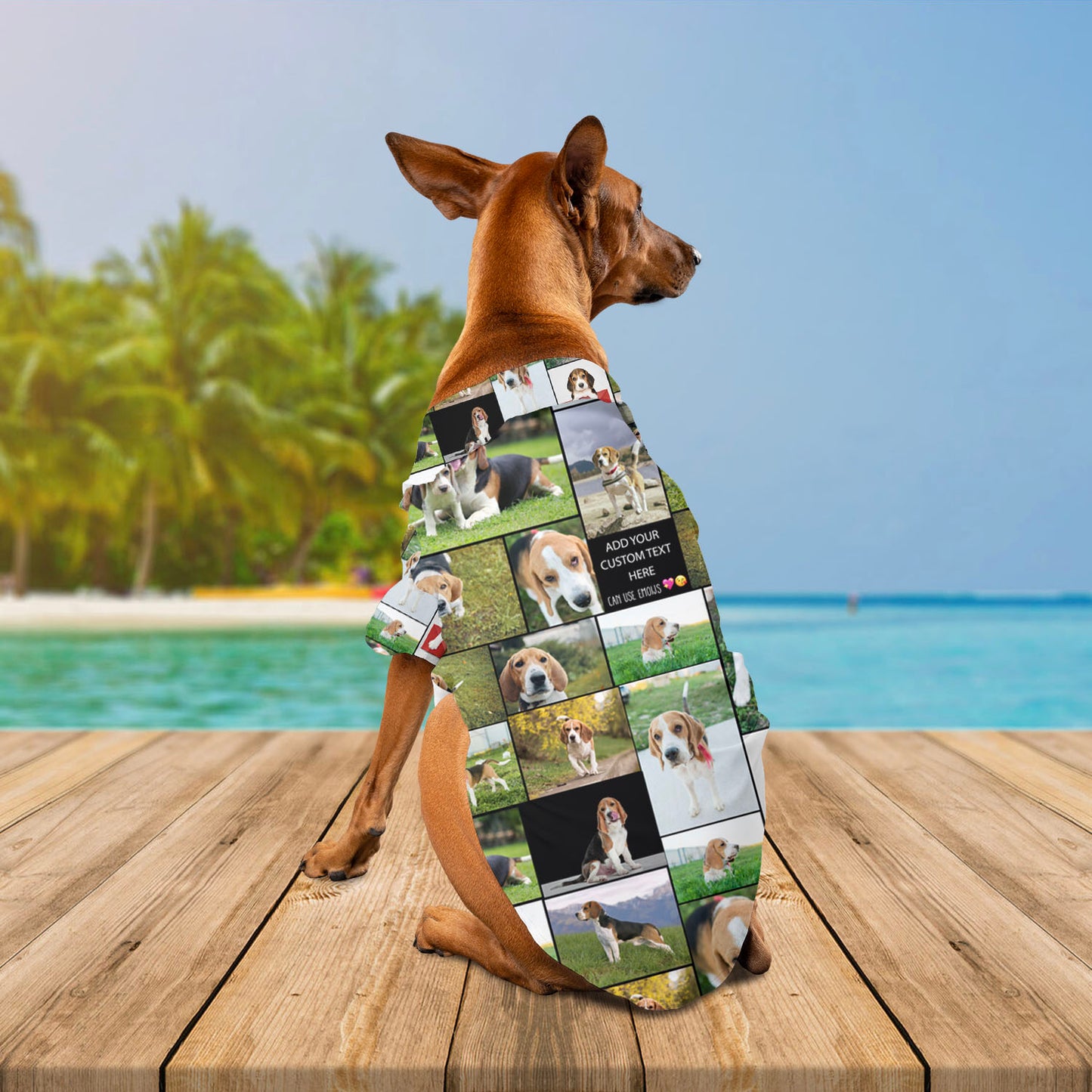 Create Your Own Hawaiian Shirt for Pet Dog Cat with Collage Photo & Text