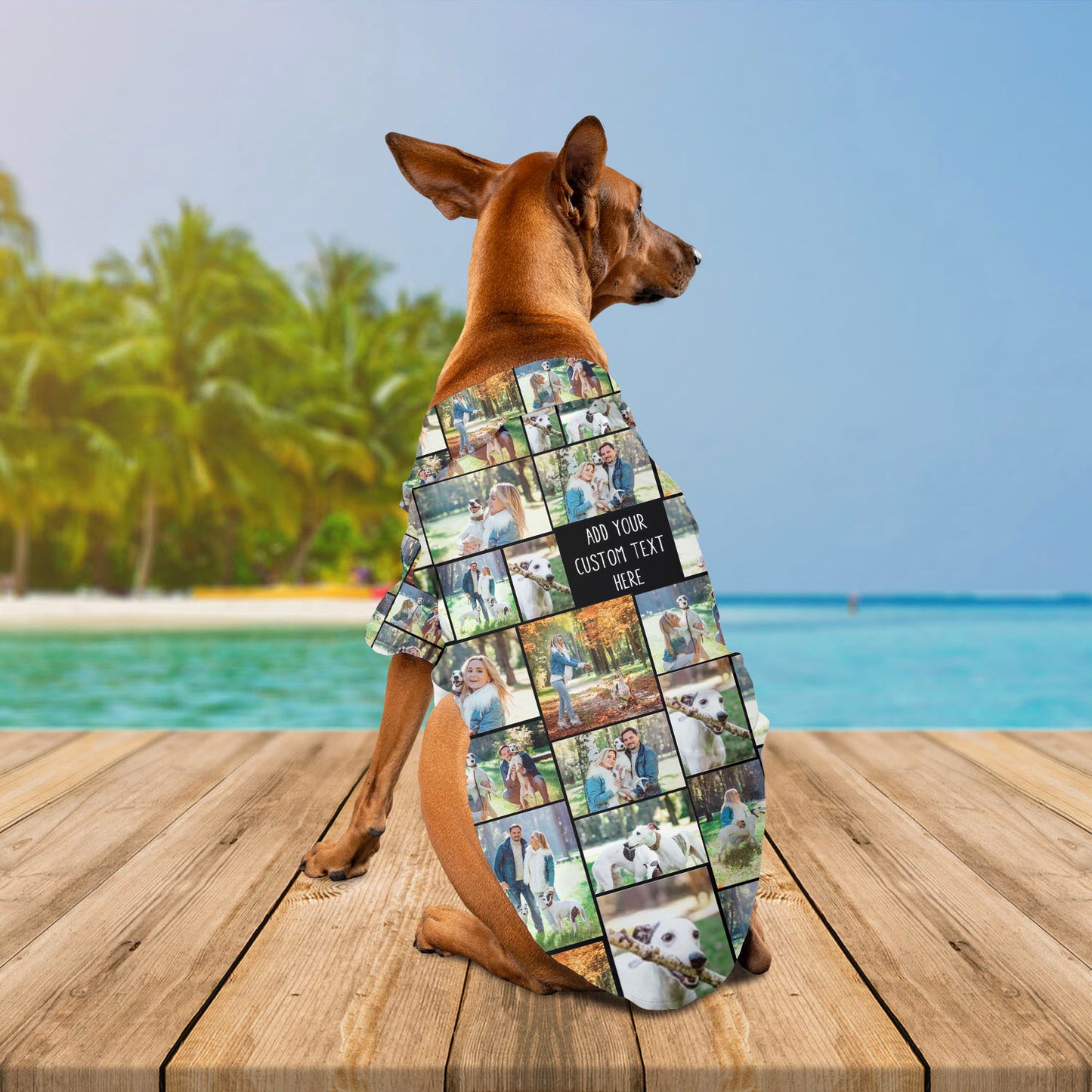 Create Your Own Hawaiian Shirt for Pet Dog Cat with Collage Photo & Text