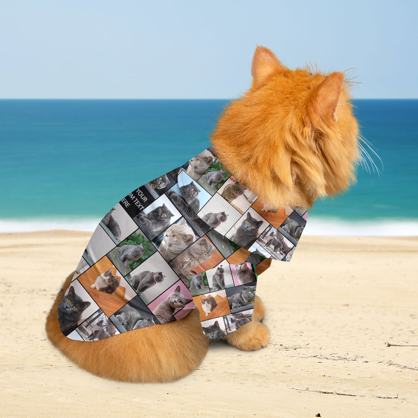 Create Your Own Hawaiian Shirt for Pet Dog Cat with Collage Photo & Text