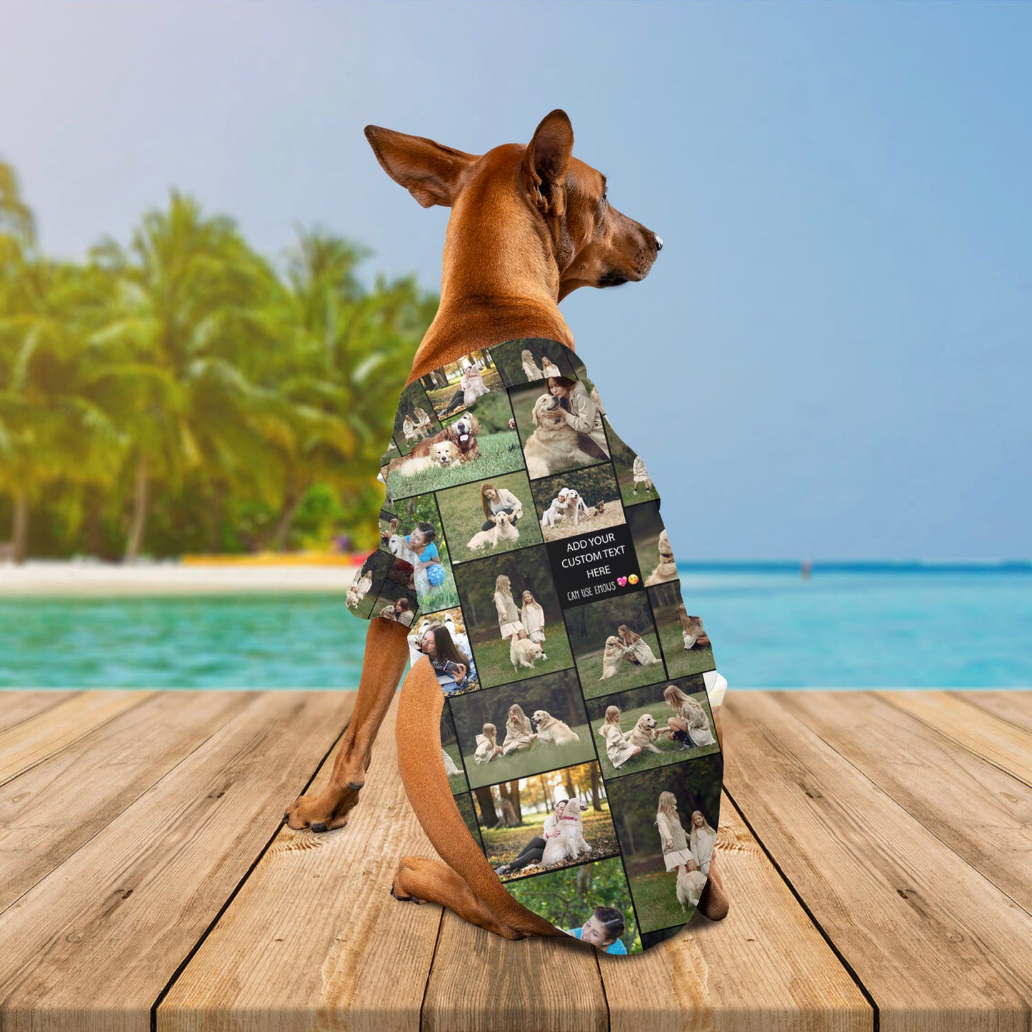 Create Your Own Hawaiian Shirt for Pet Dog Cat with Collage Photo & Text