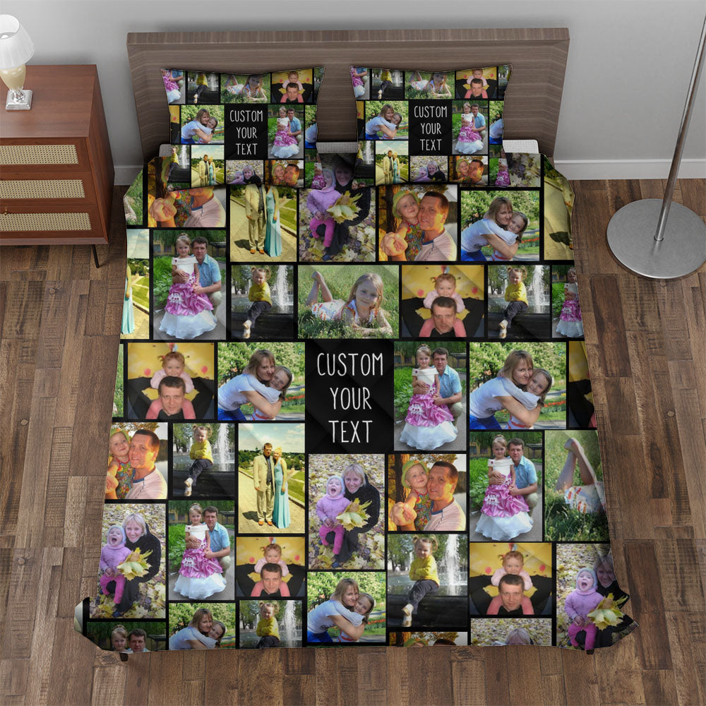 Create Your Own Mom’s Quilt Bedding Set – Photo Collage & Custom Text