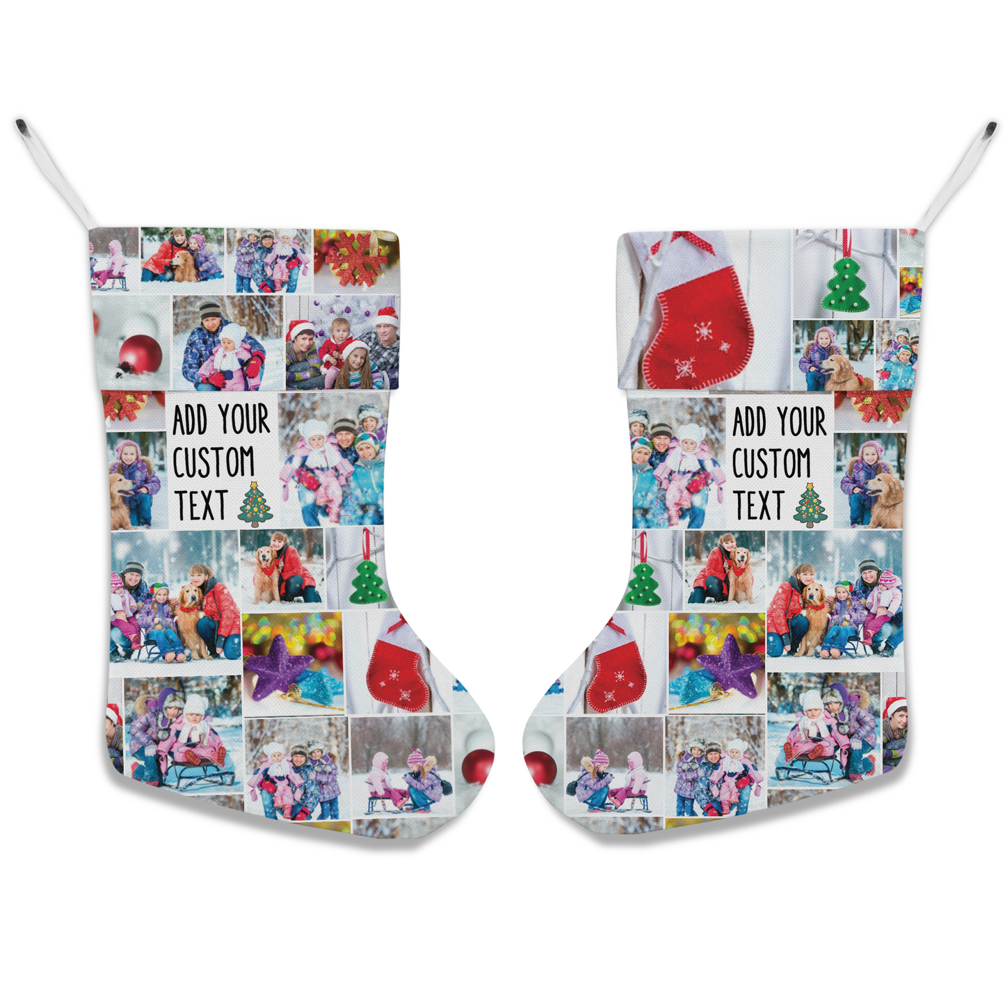 Create Your Own Christmas Stocking with Collage Photo & Custom Text