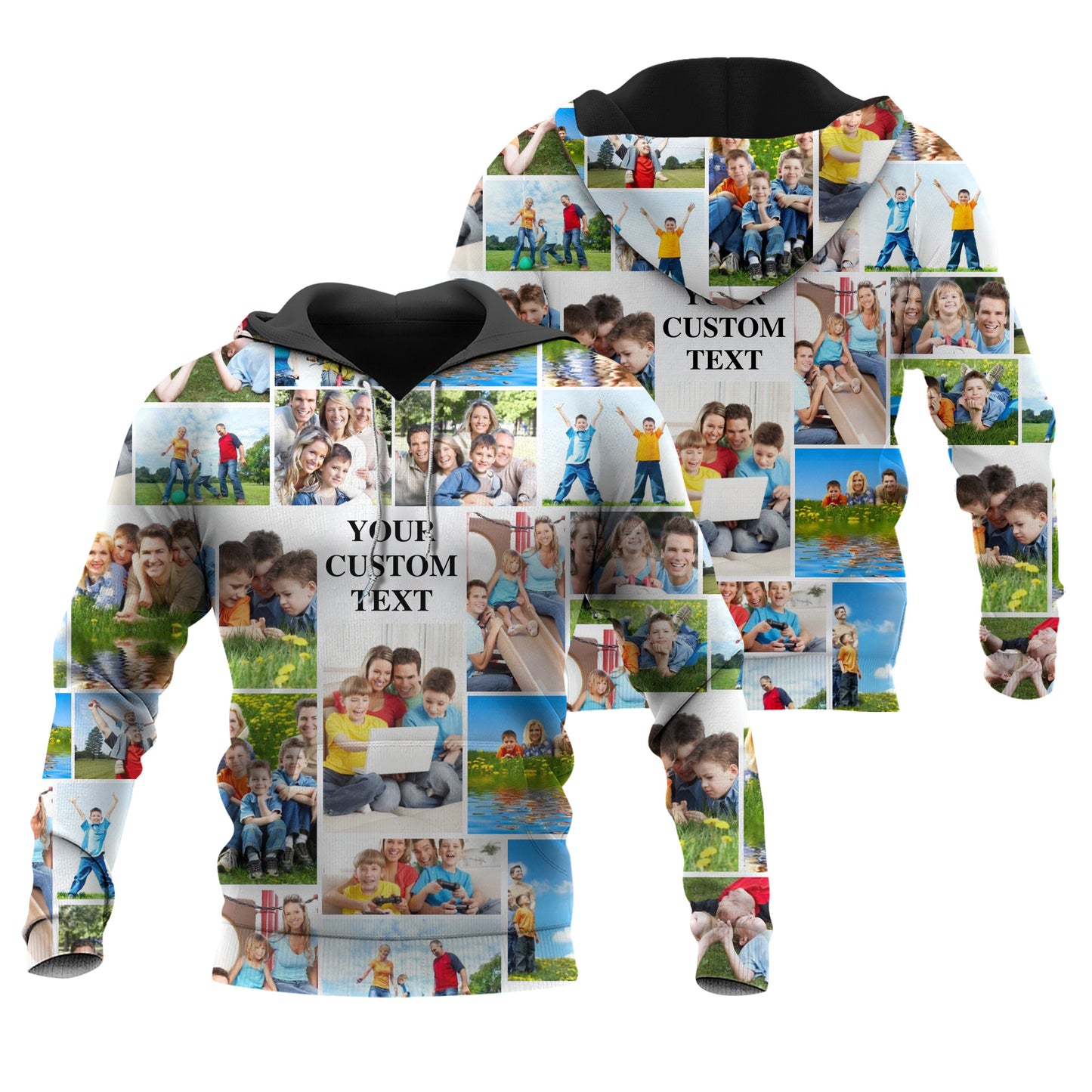 Create Your Own Hoodie with Photo Collage & Text – Custom Hoodie for Family, Friends or Couples