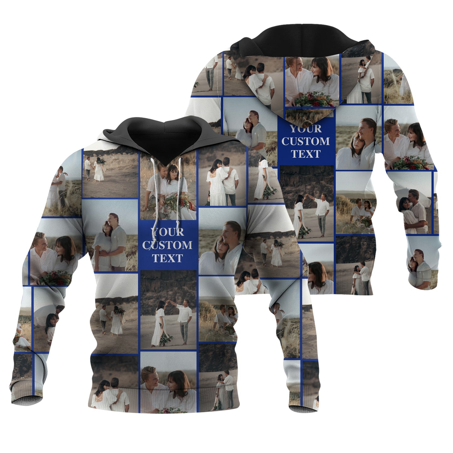 Create Your Own Hoodie with Photo Collage & Text – Custom Hoodie for Family, Friends or Couples