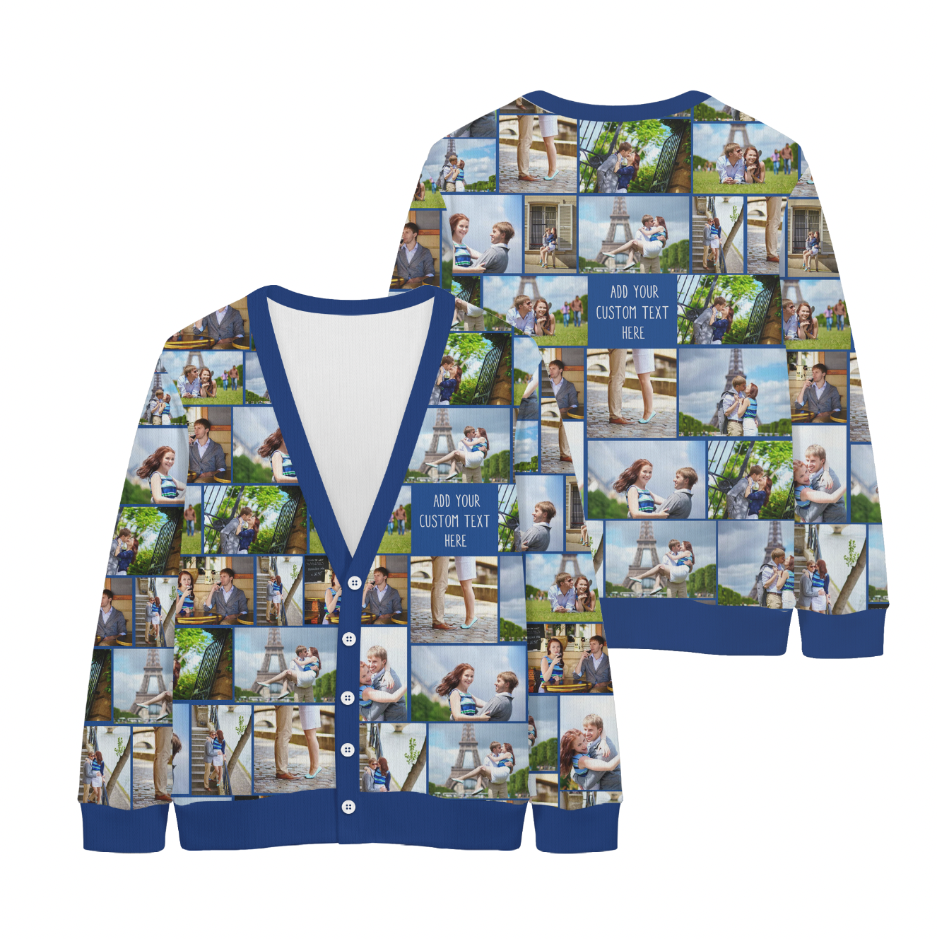 Create Your Own Knitted Cardigan with Collage Photo & Text