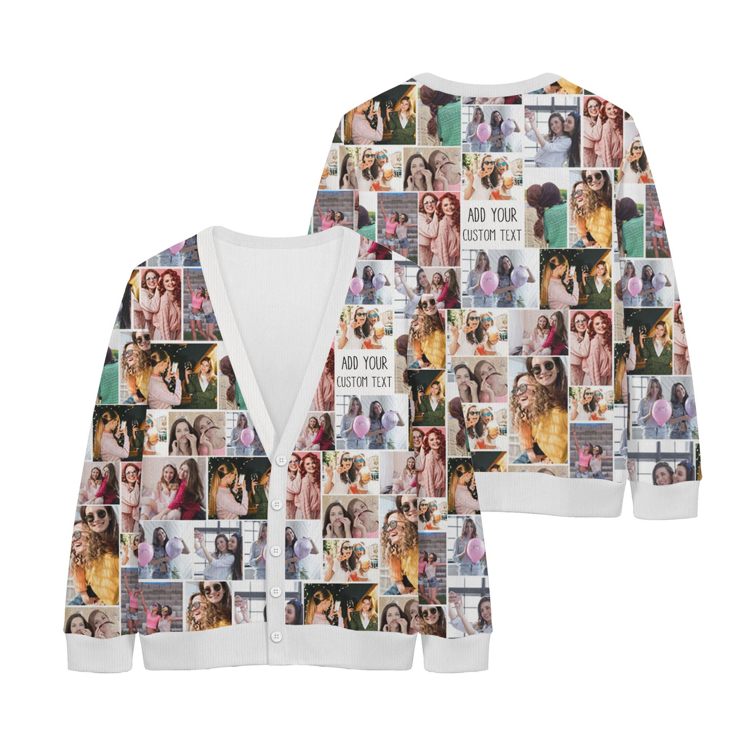 Create Your Own Knitted Cardigan with Collage Photo & Text