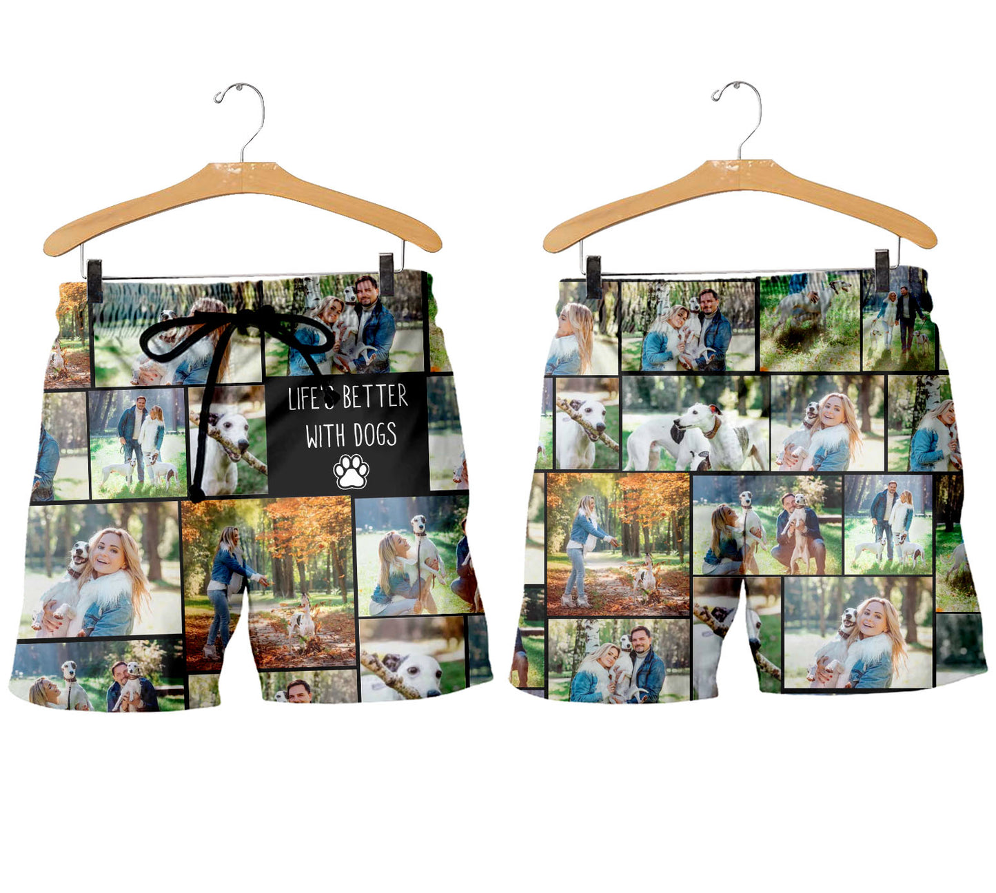 Create a Custom Collage Photo & Text on All Over Print Shorts for Men