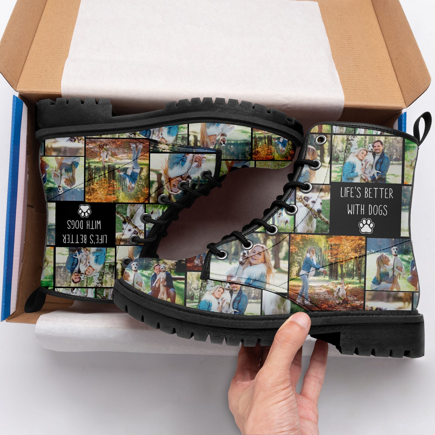 Create a Custom Collage Photo & Text on Custom Leather Boots