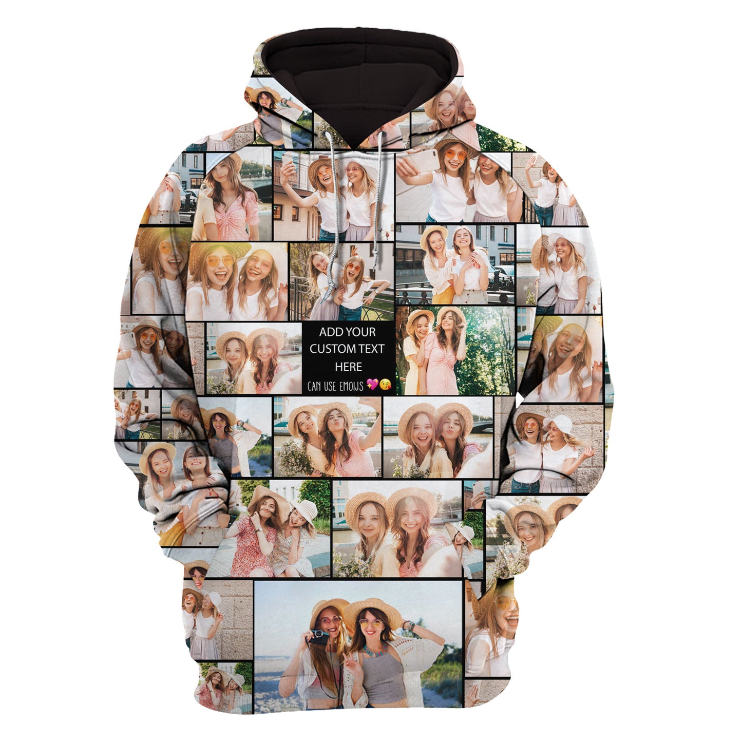 Create Your Own AOP Raglan Hoodie for Best Friend – Photo Collage & Custom Text