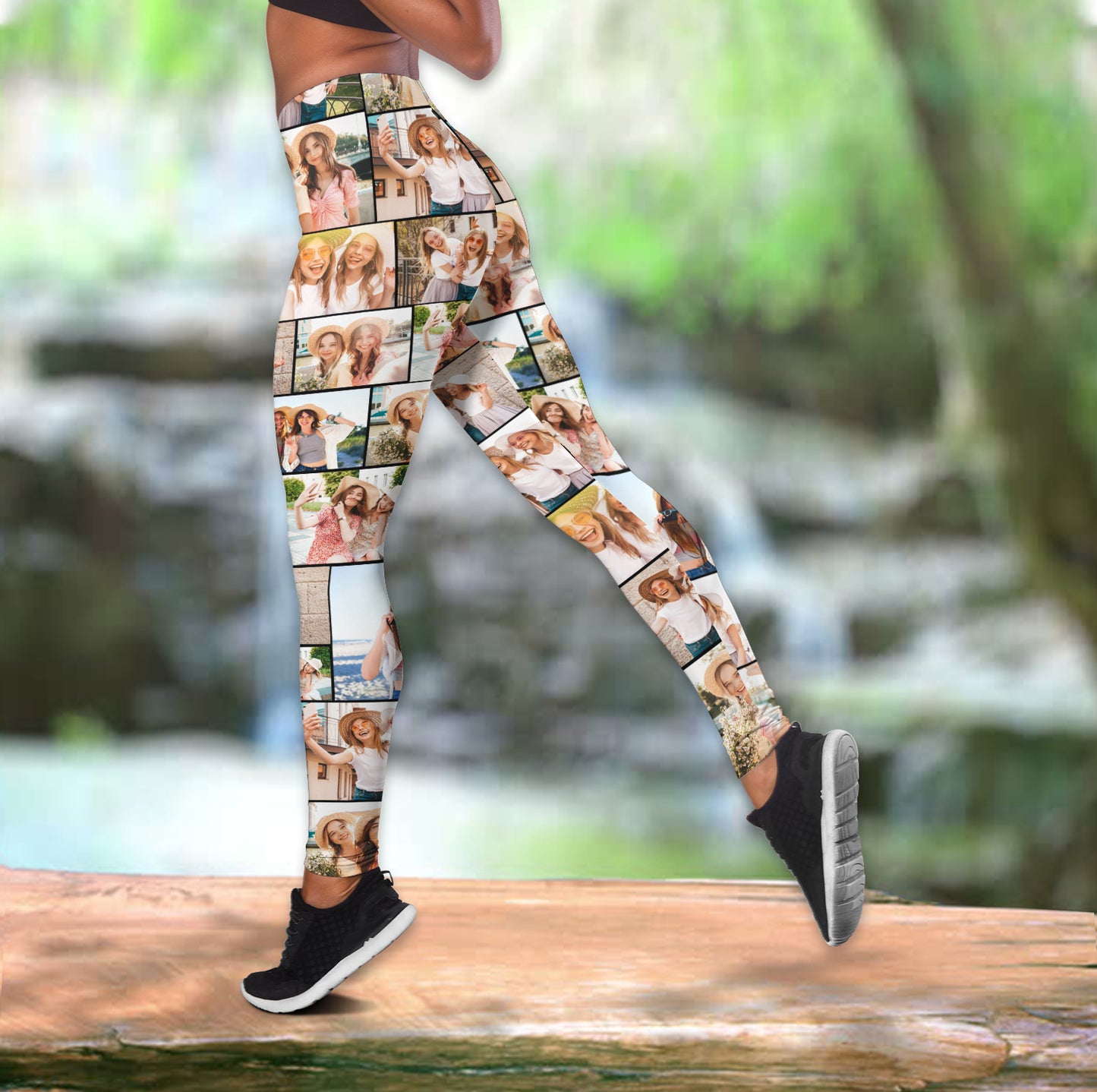 Create Your Own Combo Leggings & Hollow Tank Top for Best Friend – Photo Collage & Custom Text