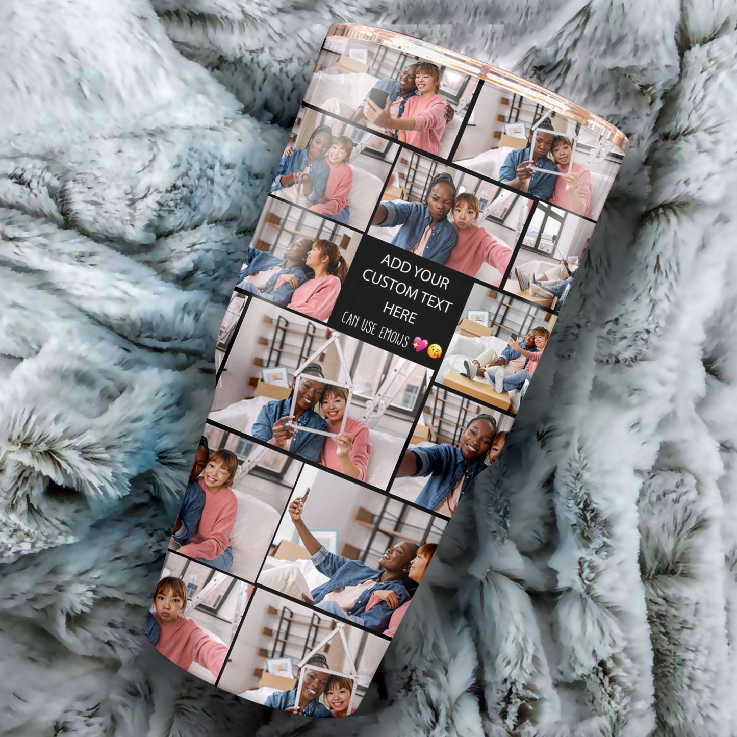 Create Your Own 30oz Tumbler for Best Friend – Photo Collage & Custom Text