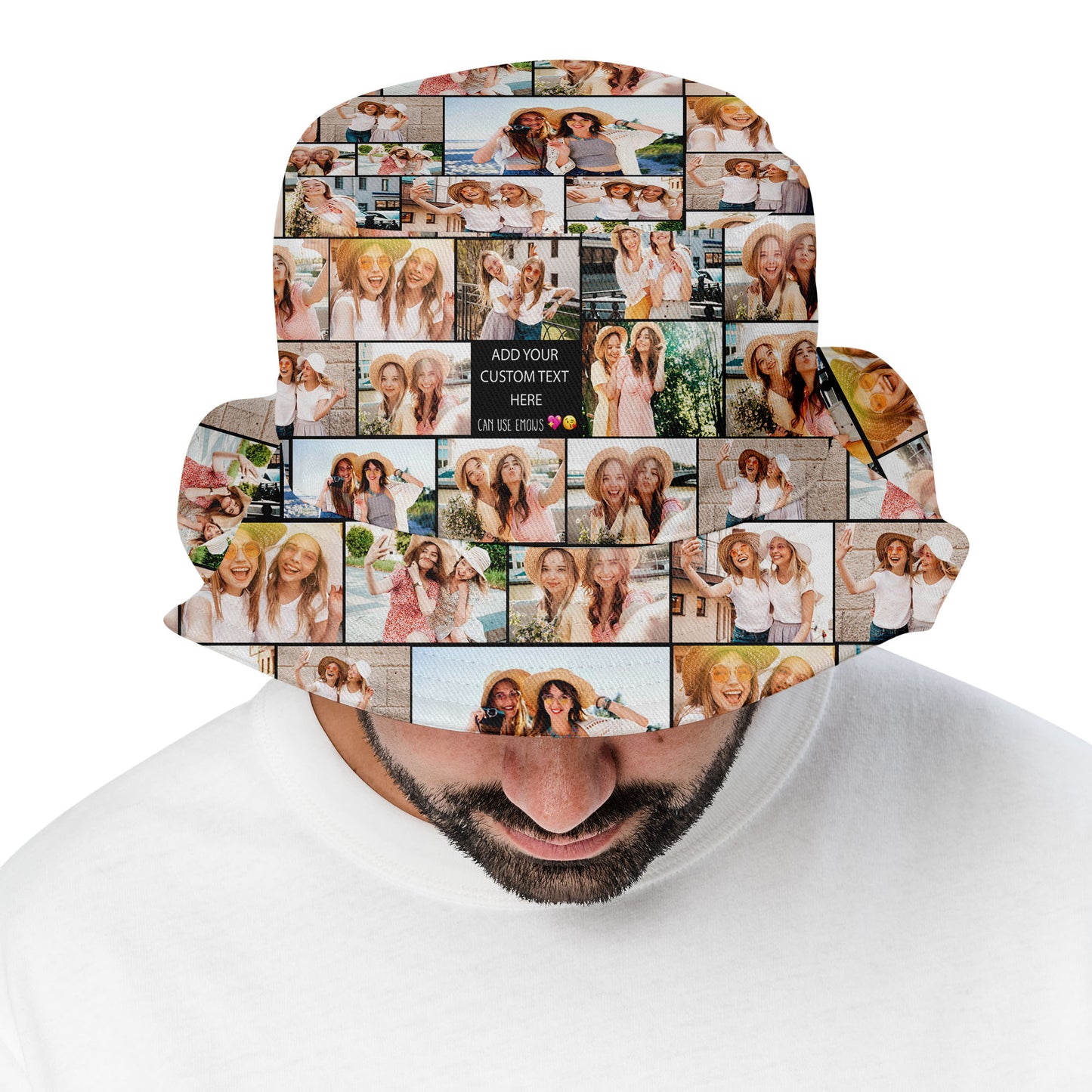Create Your Own AOP Bucket Hat for Best Friend – Photo Collage & Custom Text