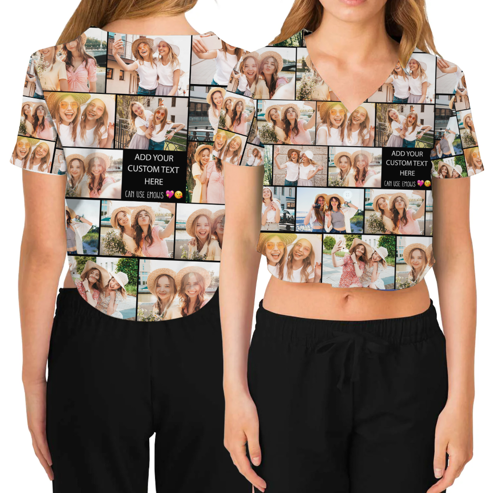 Create Your Own AOP Cropped Baseball Jersey for Best Friend – Photo Collage & Custom Text