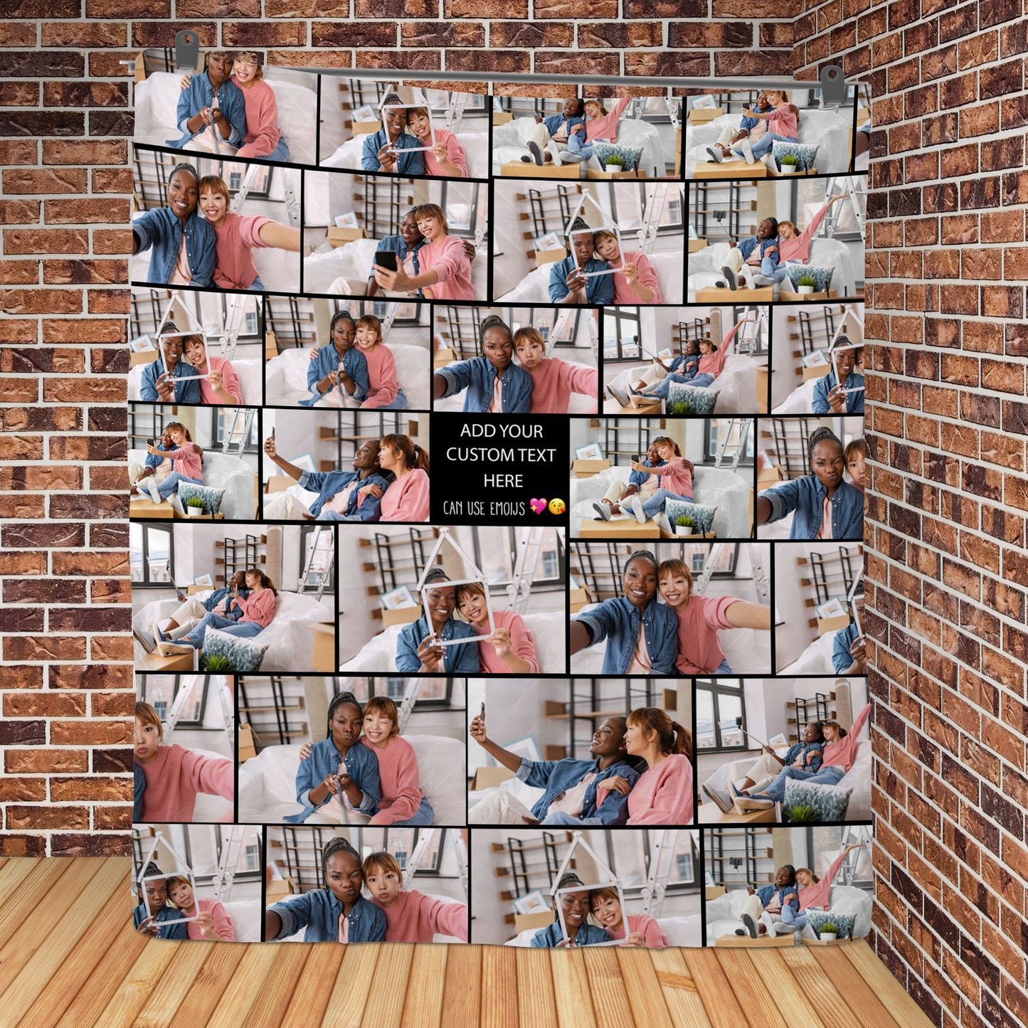 Create Your Own AOP Quilt for Best Friend – Photo Collage & Custom Text