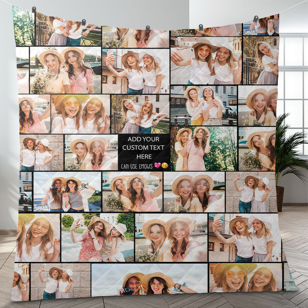 Create Your Own AOP Quilt for Best Friend – Photo Collage & Custom Text