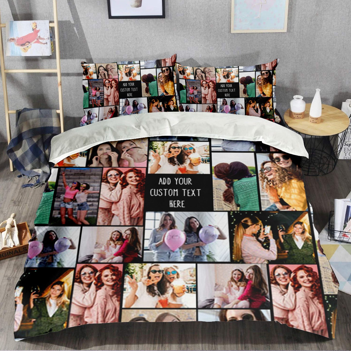 Create Your Own Bedding Set for Best Friend – Photo Collage & Custom Text