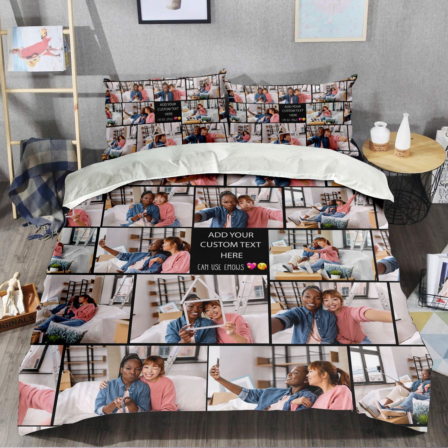 Create Your Own Bedding Set for Best Friend – Photo Collage & Custom Text