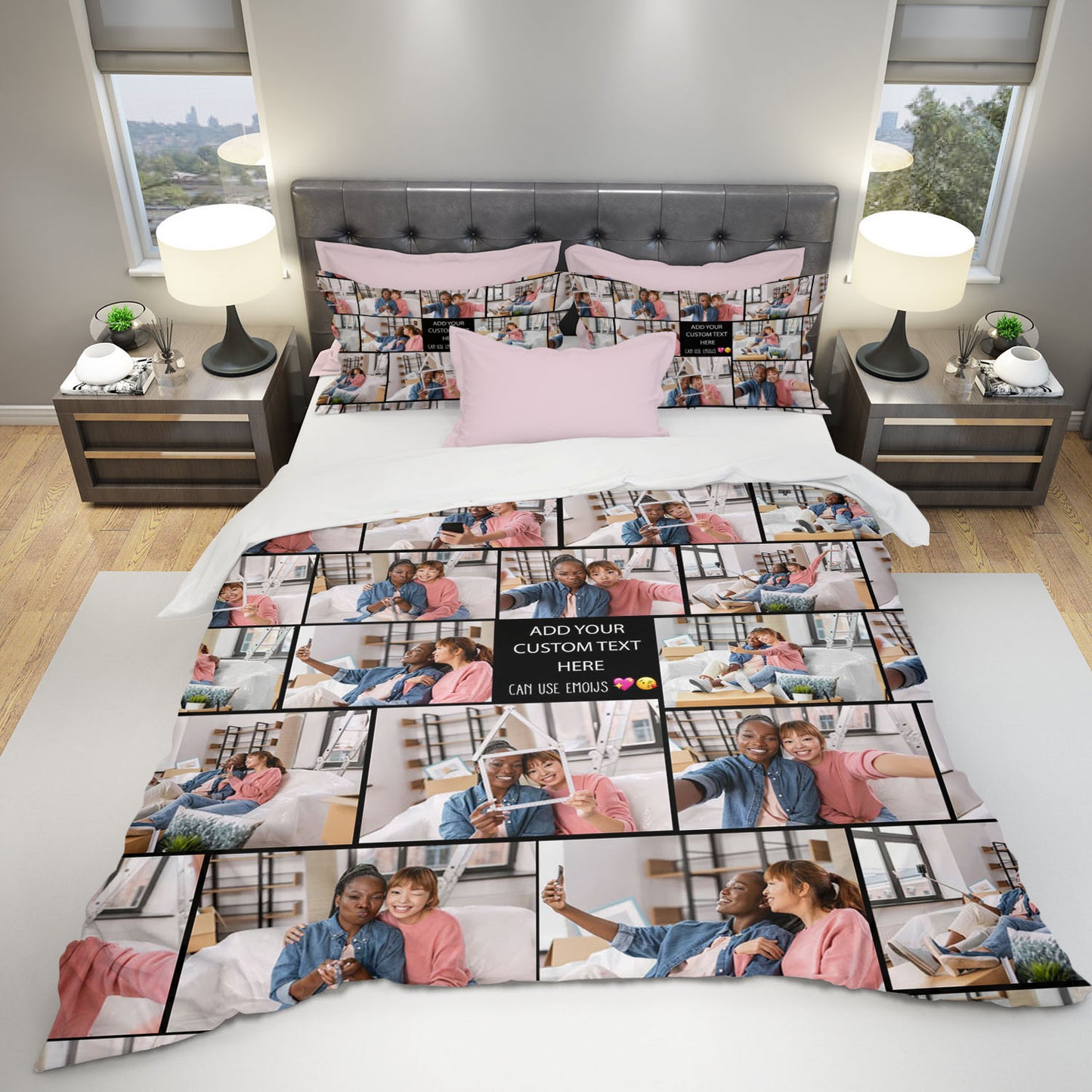 Create Your Own Bedding Set for Best Friend – Photo Collage & Custom Text