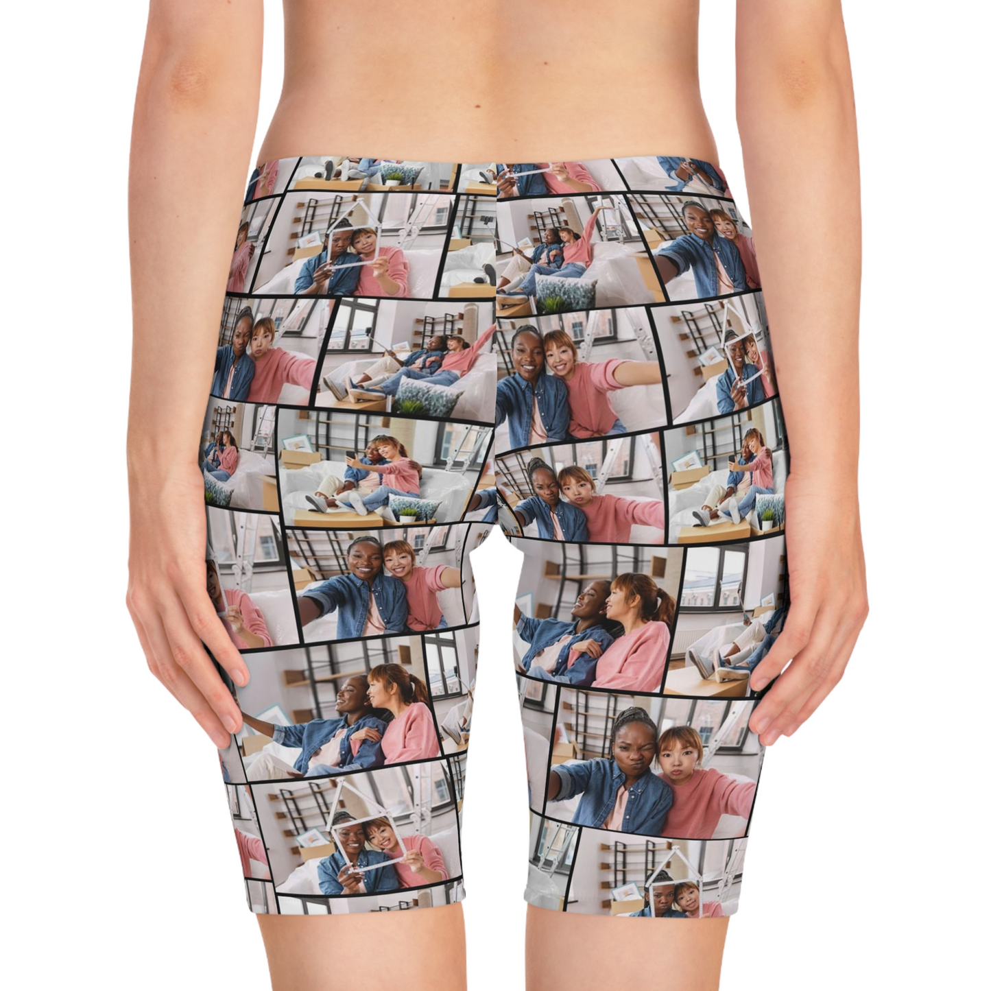 Create Your Own Premium Women's Bike Shorts for Best Friend – Photo Collage & Custom Text