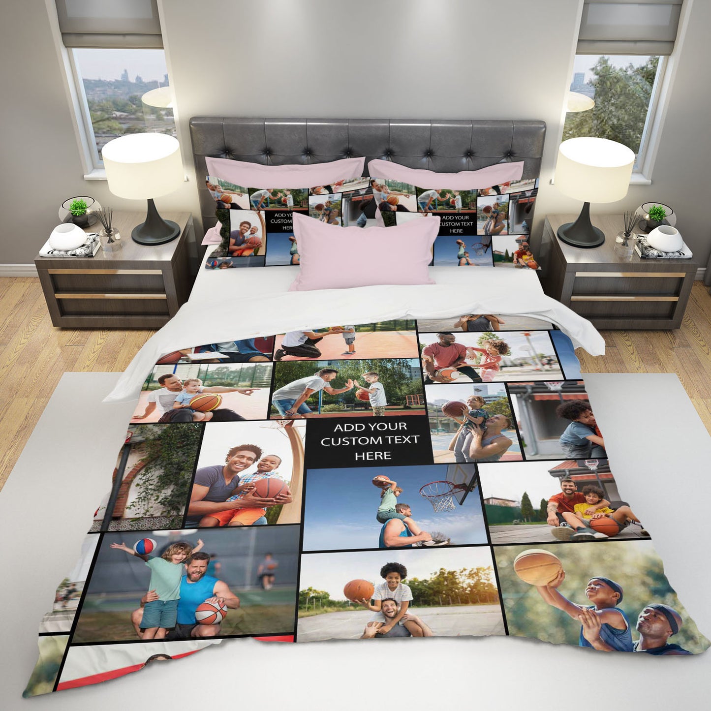 Create Your Own Dad’s Bedding Set – Photo Collage & Custom Text