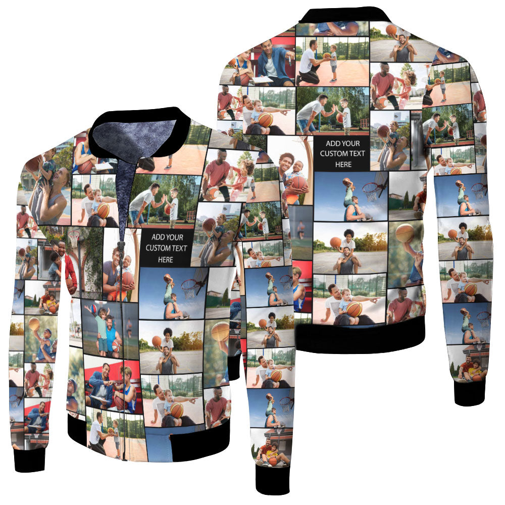 Create Your Own Fleece Winter Jacket with Collage Photo & Text