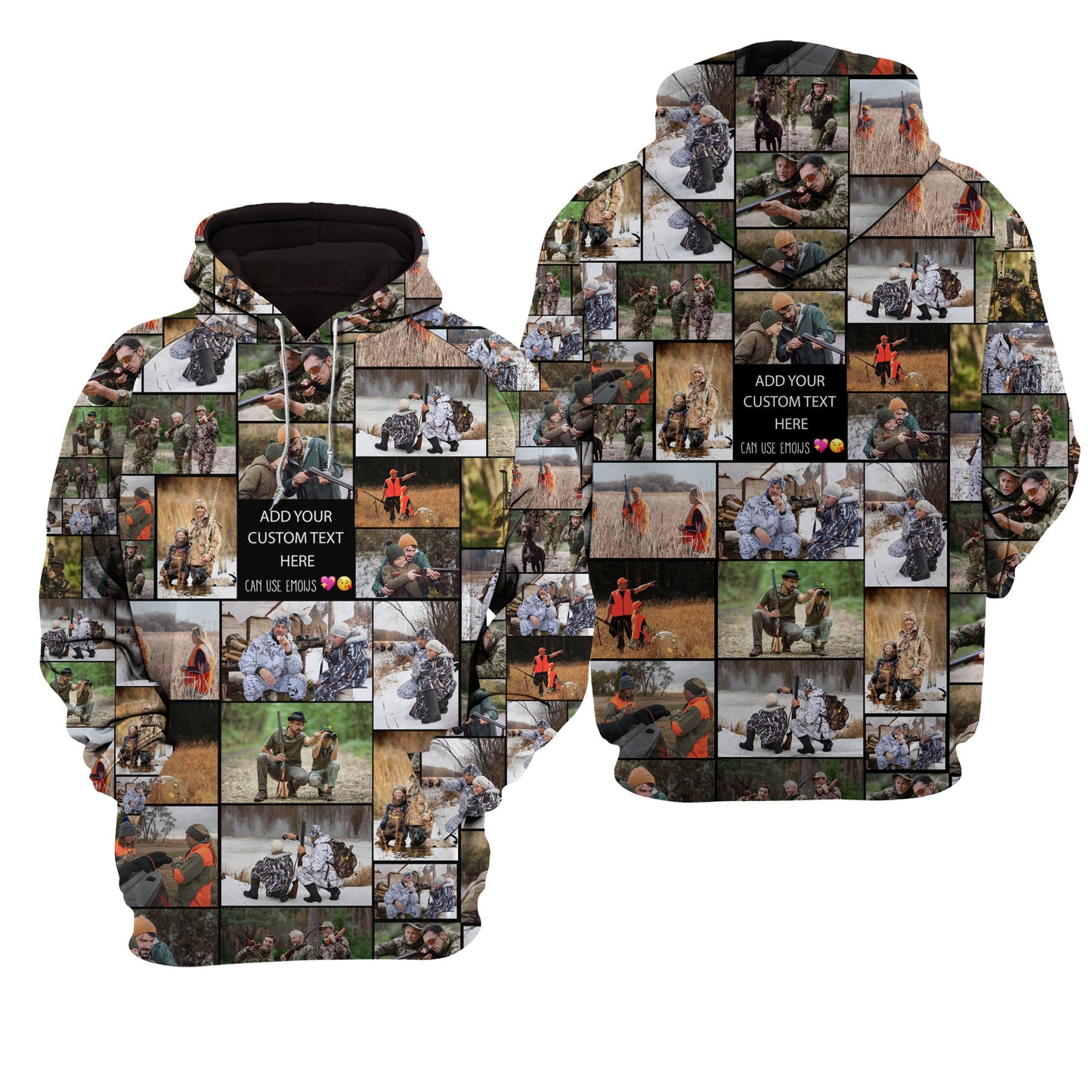 Create a Gift for Dad Grandpa with Collage Photo & Text on Unisex Raglan Hoodie