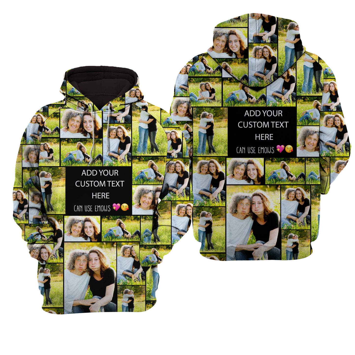 Create Your Own Mom’s Raglan Hoodie – Photo Collage & Custom Text