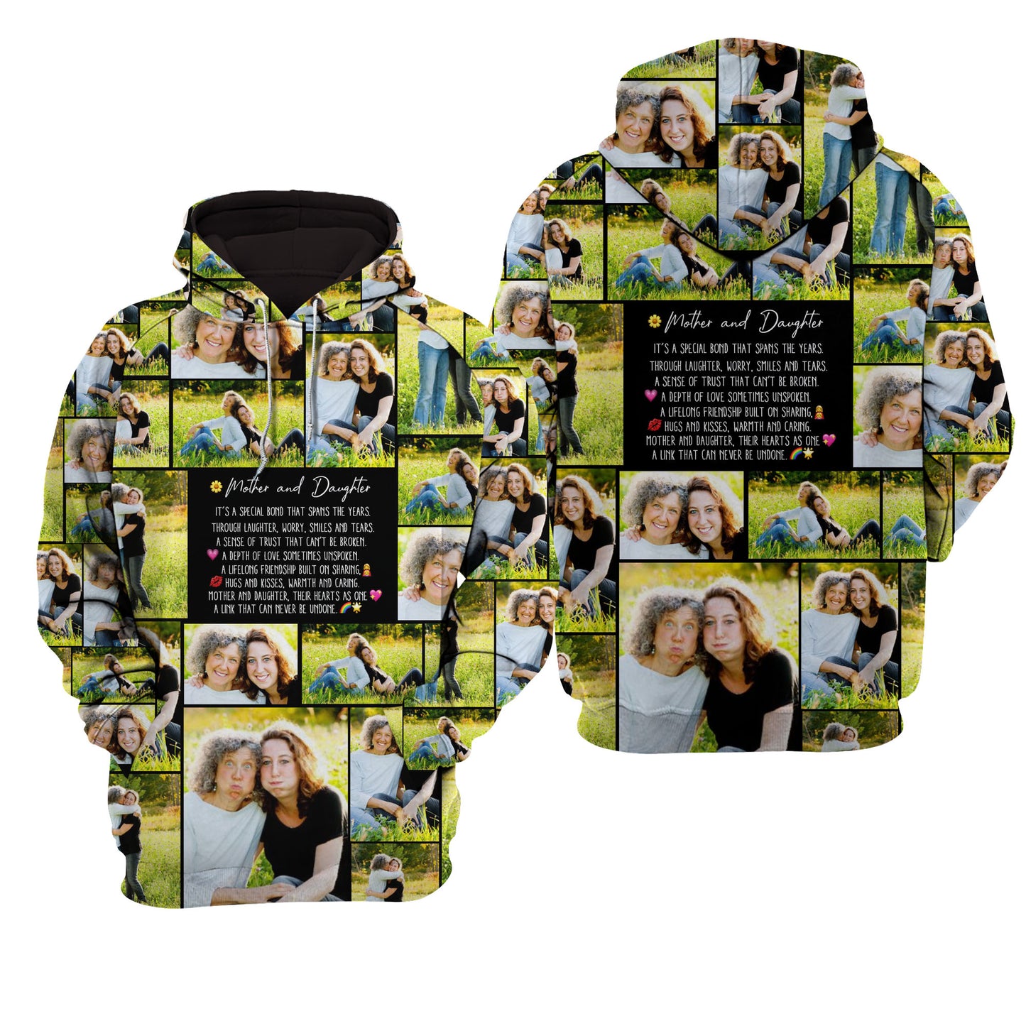 Create Your Own Mom’s Raglan Hoodie – Photo Collage & Custom Text