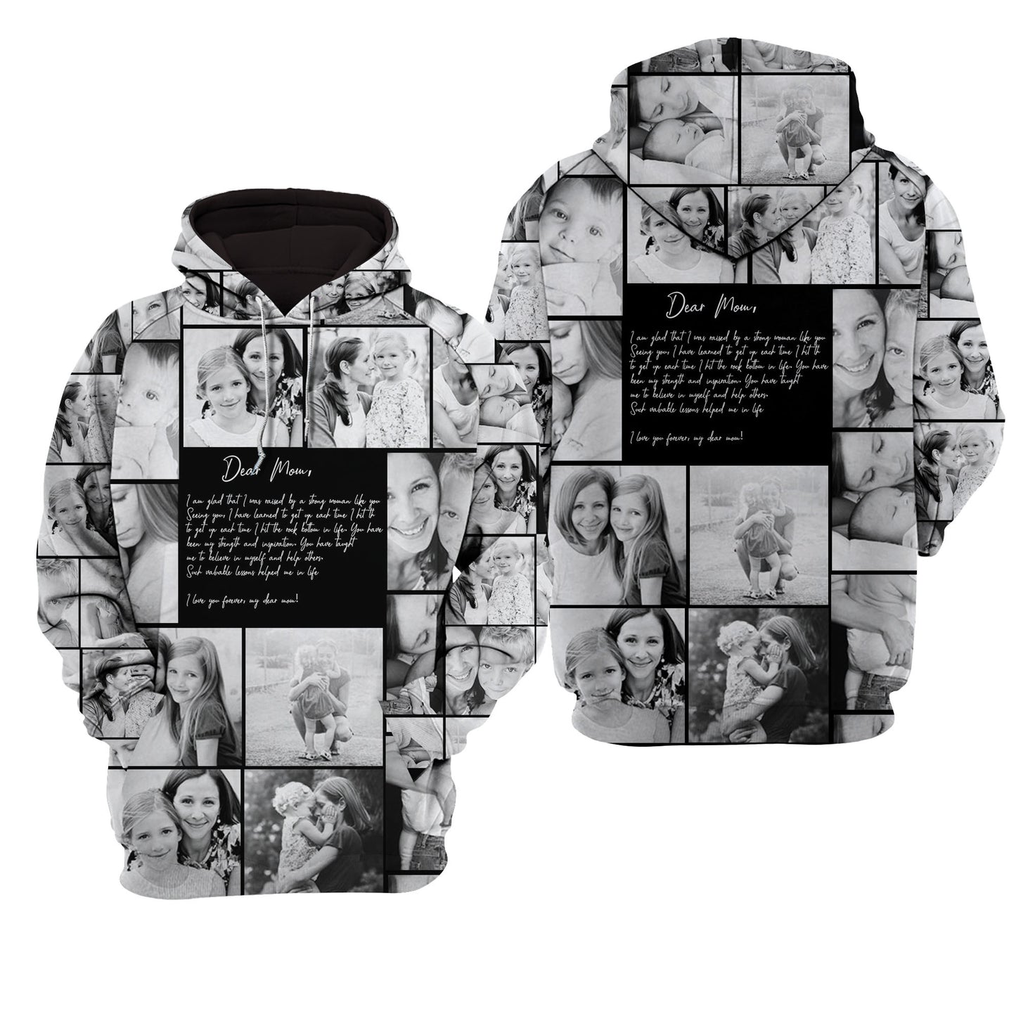 Create Your Own Mom’s Raglan Hoodie – Photo Collage & Custom Text