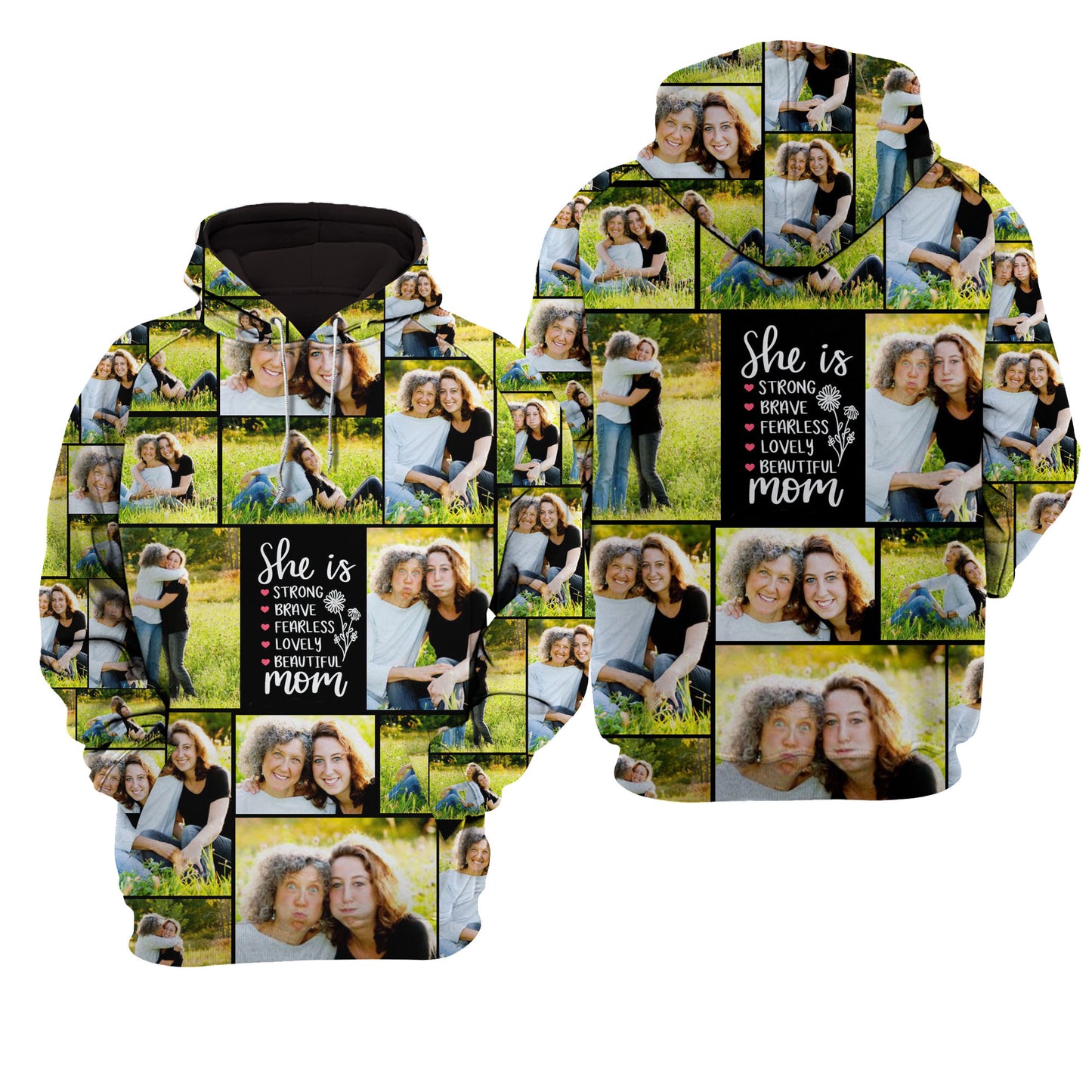 Create Your Own Mom’s Raglan Hoodie – Photo Collage & Custom Text