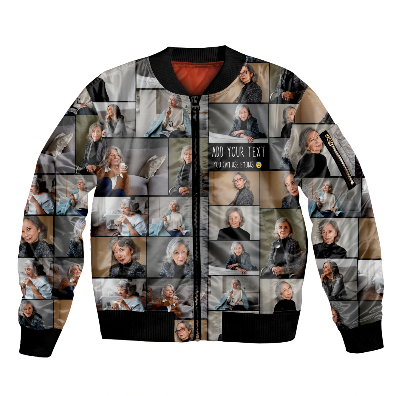 Create a Memorial Gifts for Loss Of Father with Collage Photo & Text AOP on Bomber Jacket