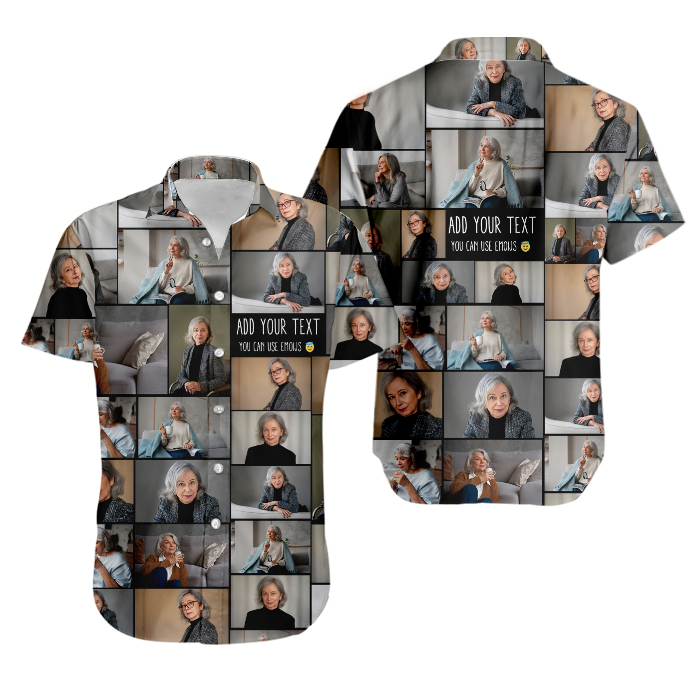 Create a Memorial Gifts for Loss Of Father with Collage Photo & Text on Unisex Hawaiian Shirt